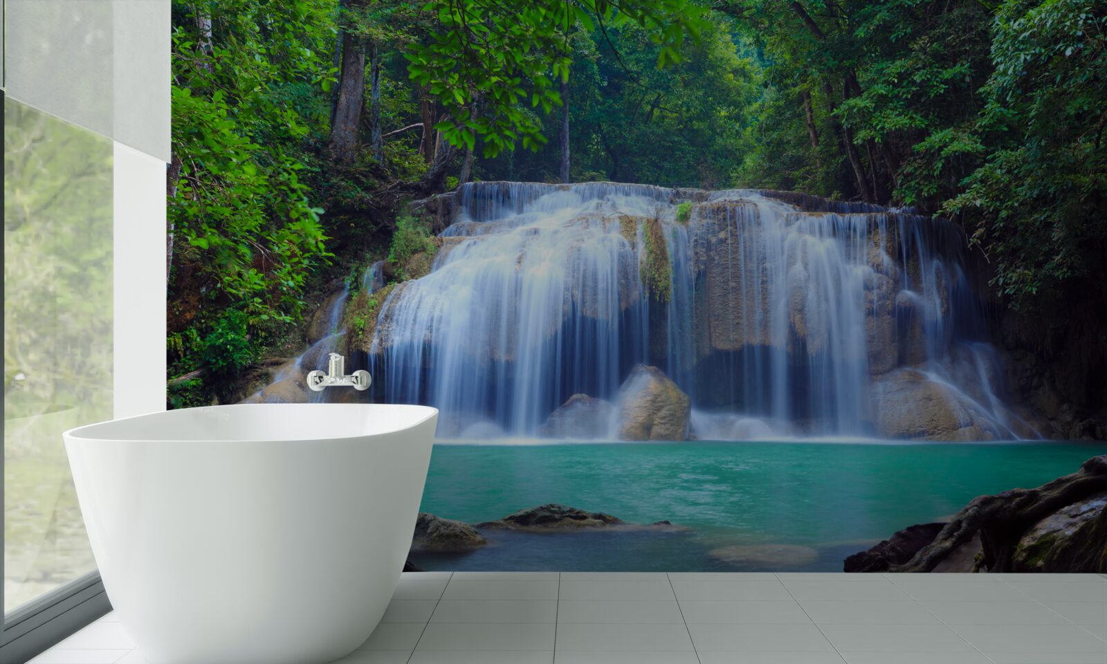 Fototapeten Erawan Wasserfall in Kanchanaburi, Thailand