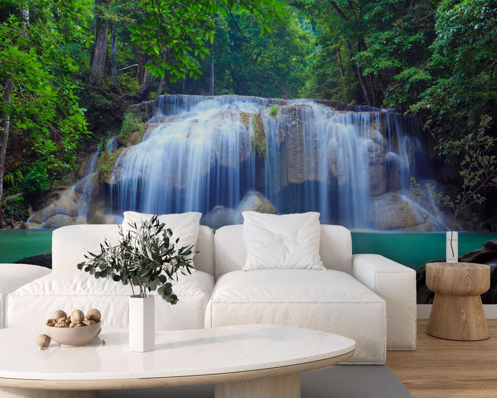 Fototapeten Erawan Wasserfall in Kanchanaburi, Thailand