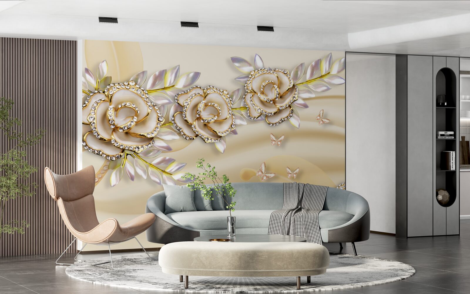 Fototapeten Ein Zweig der goldenen Blume