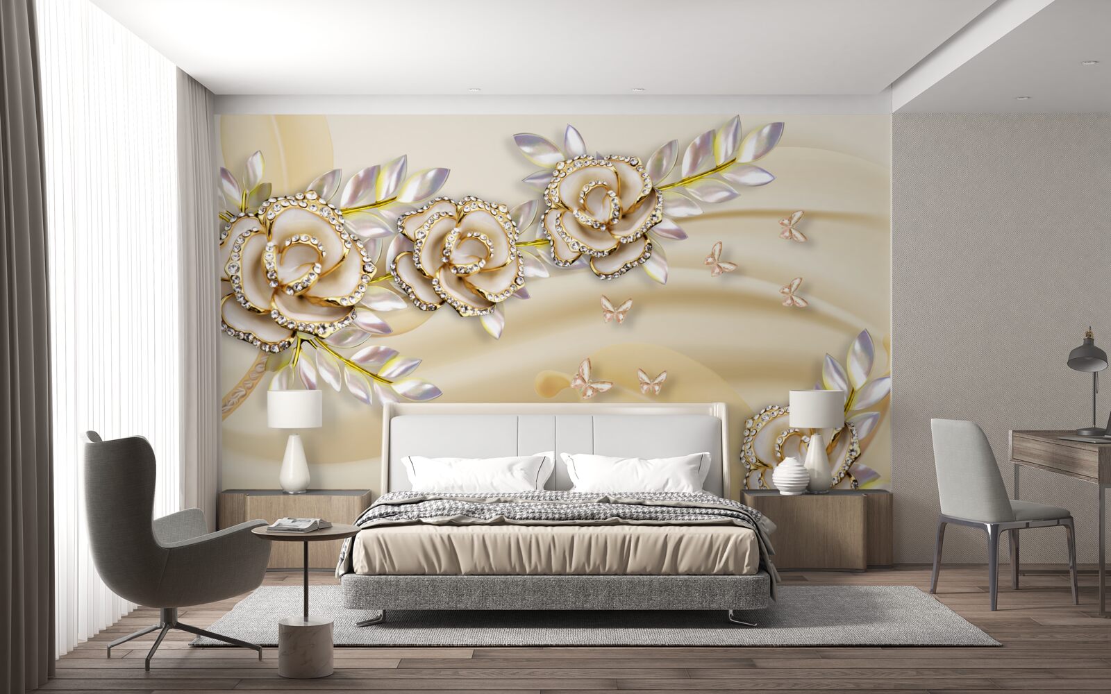 Fototapeten Ein Zweig der goldenen Blume
