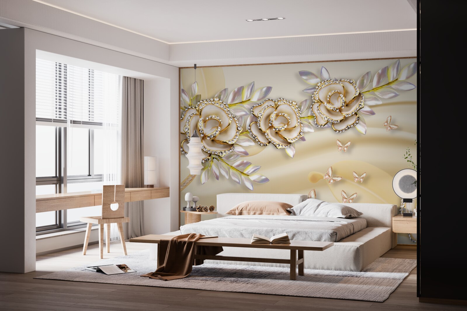 Fototapeten Ein Zweig der goldenen Blume