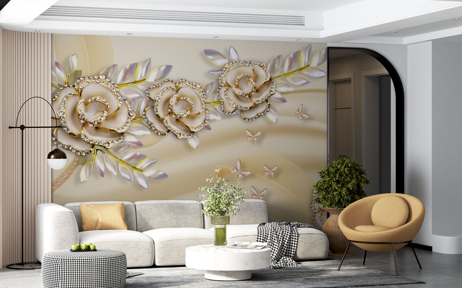 Fototapeten Ein Zweig der goldenen Blume