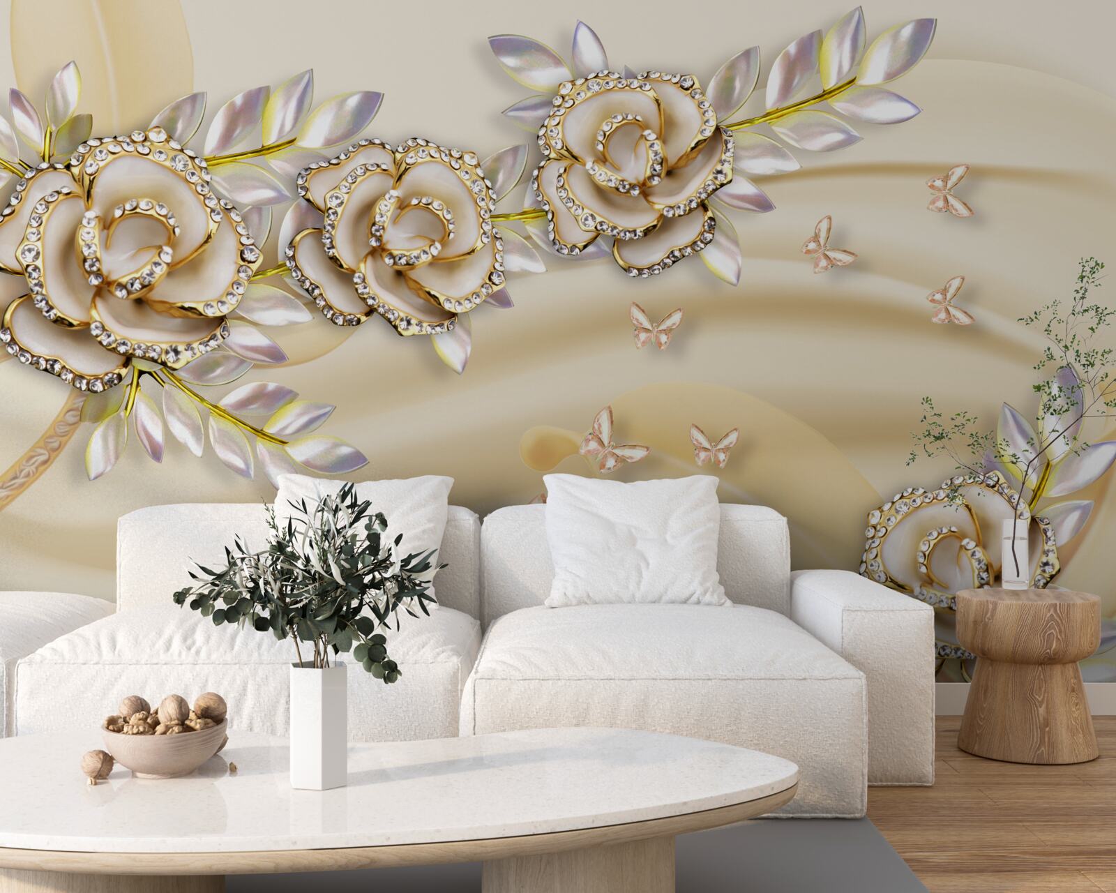 Fototapeten Ein Zweig der goldenen Blume