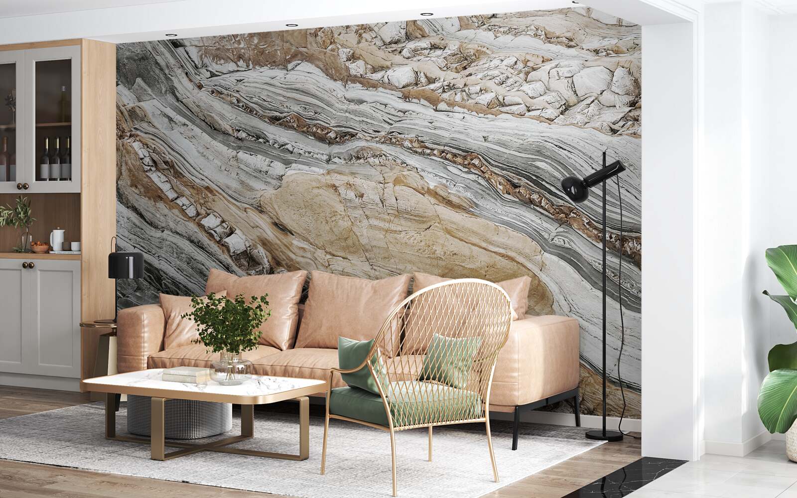 Fototapeten 3D -Rock -Graffiti an den Wänden