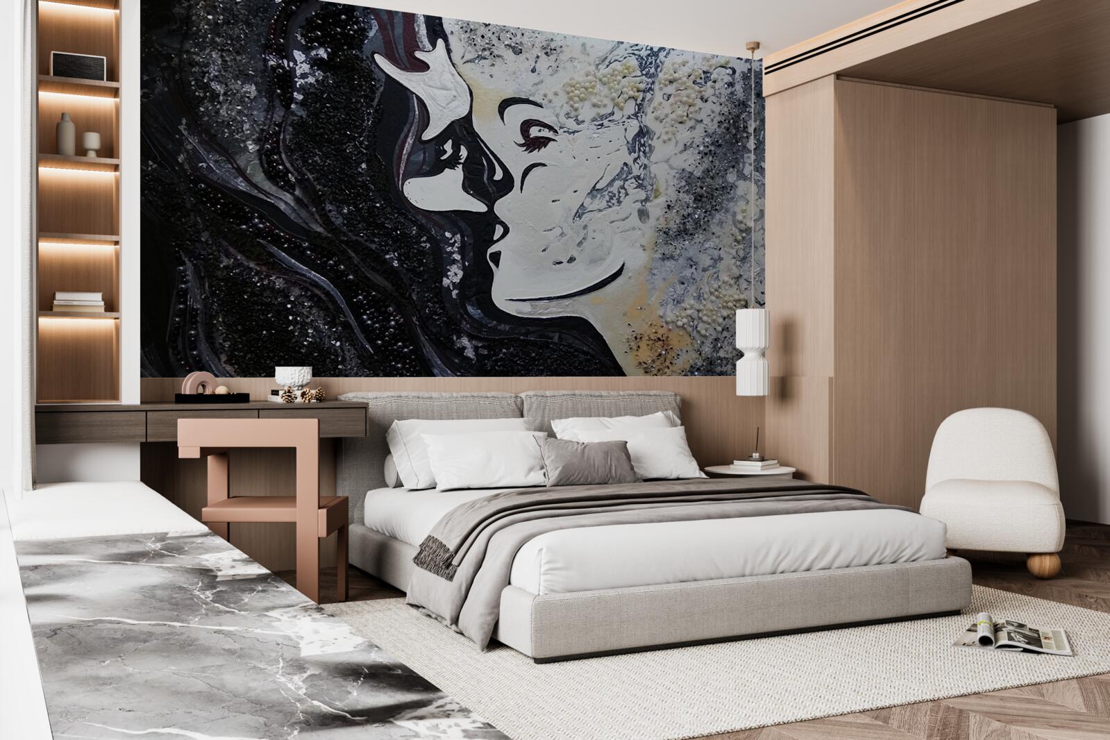 Fototapeten Ein Leidenschaftskuss an der Wand