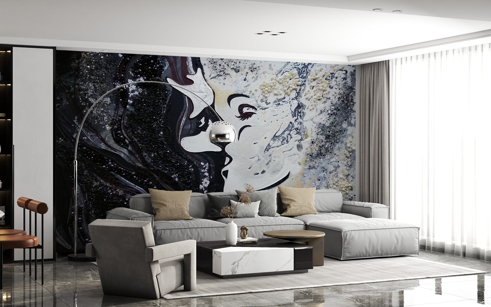 Fototapeten Ein Leidenschaftskuss an der Wand