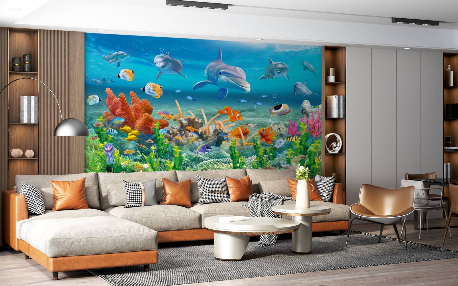 Fototapeten Aquarium, Aquarium mit einem Wasserökosystem, in dem frisches Wasser bleibt