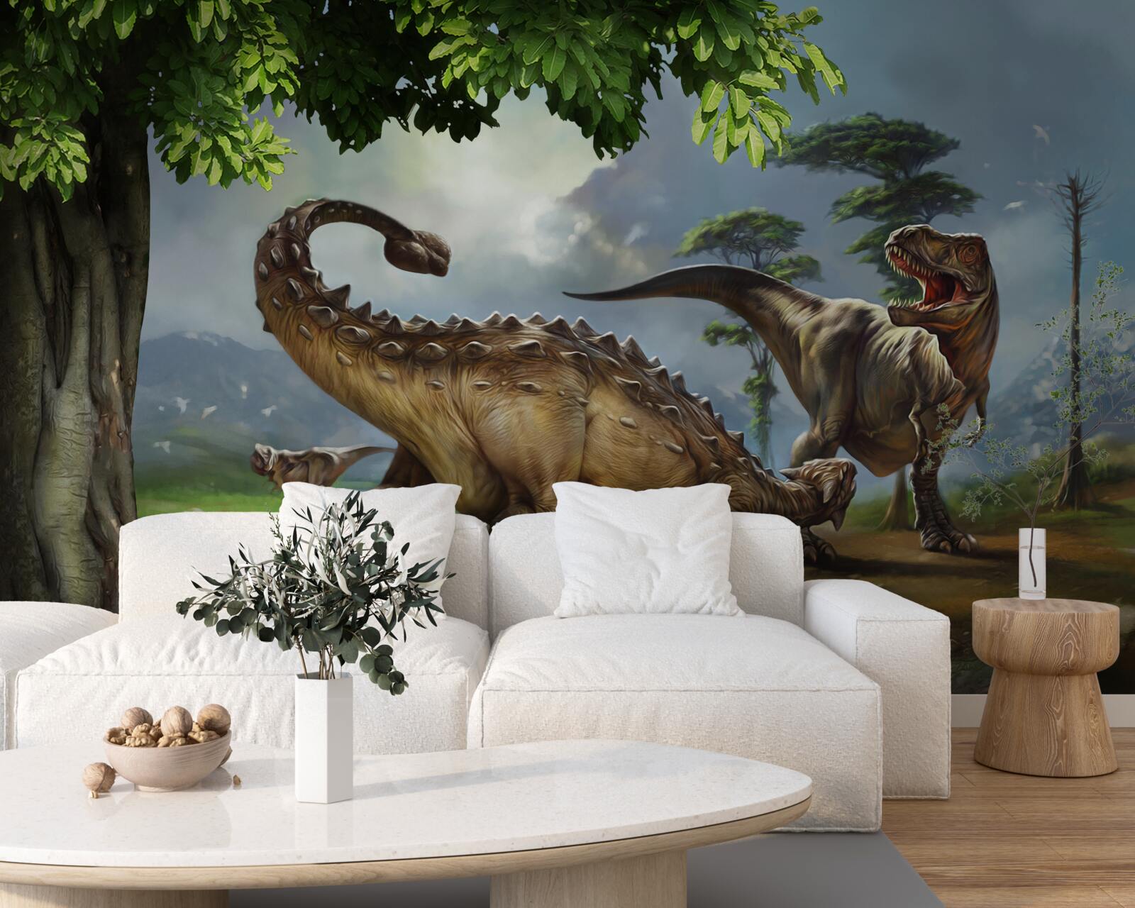 Fototapeten Wandbild, Dinosaurier und Wand
