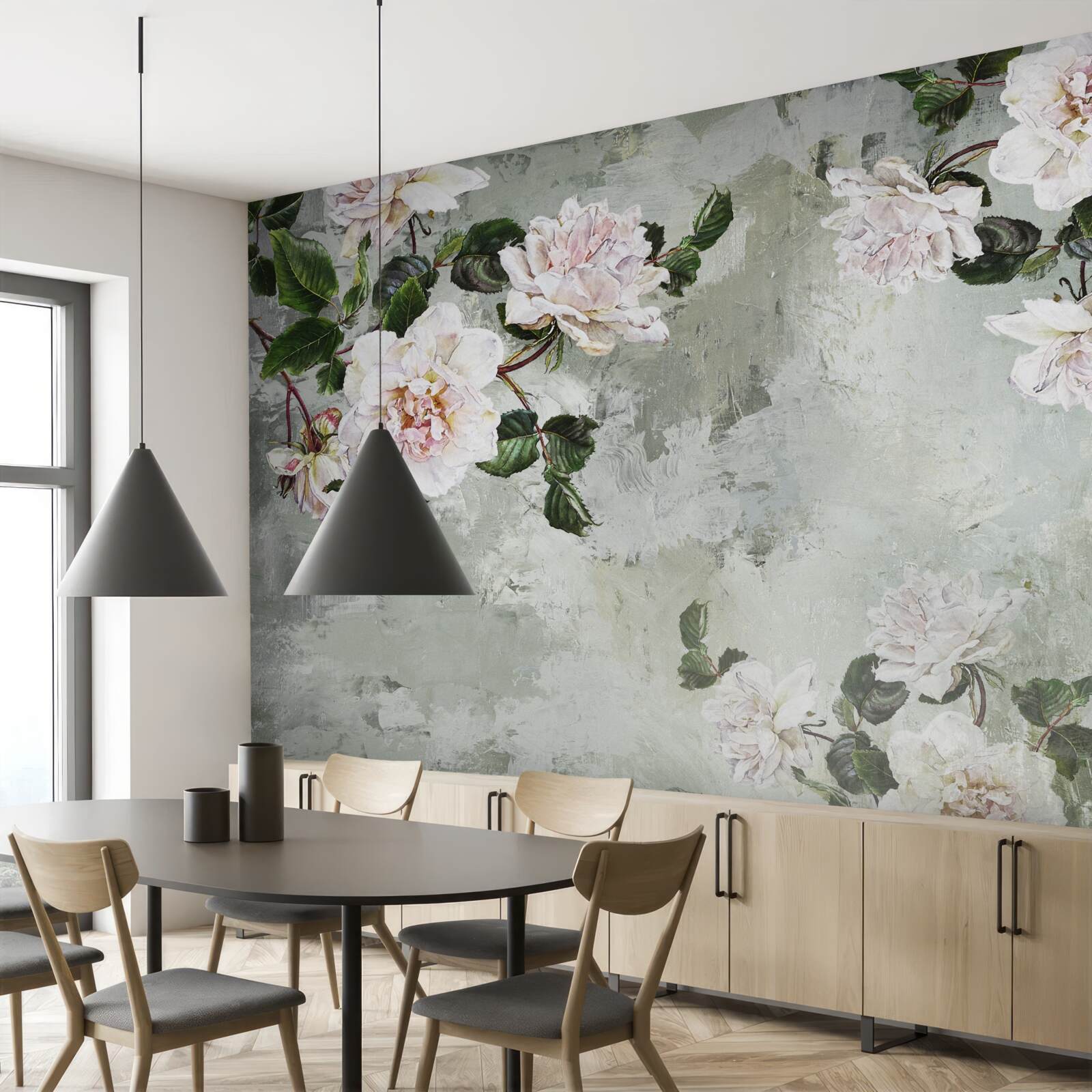 Fototapeten Blume in der Nähe der Wand