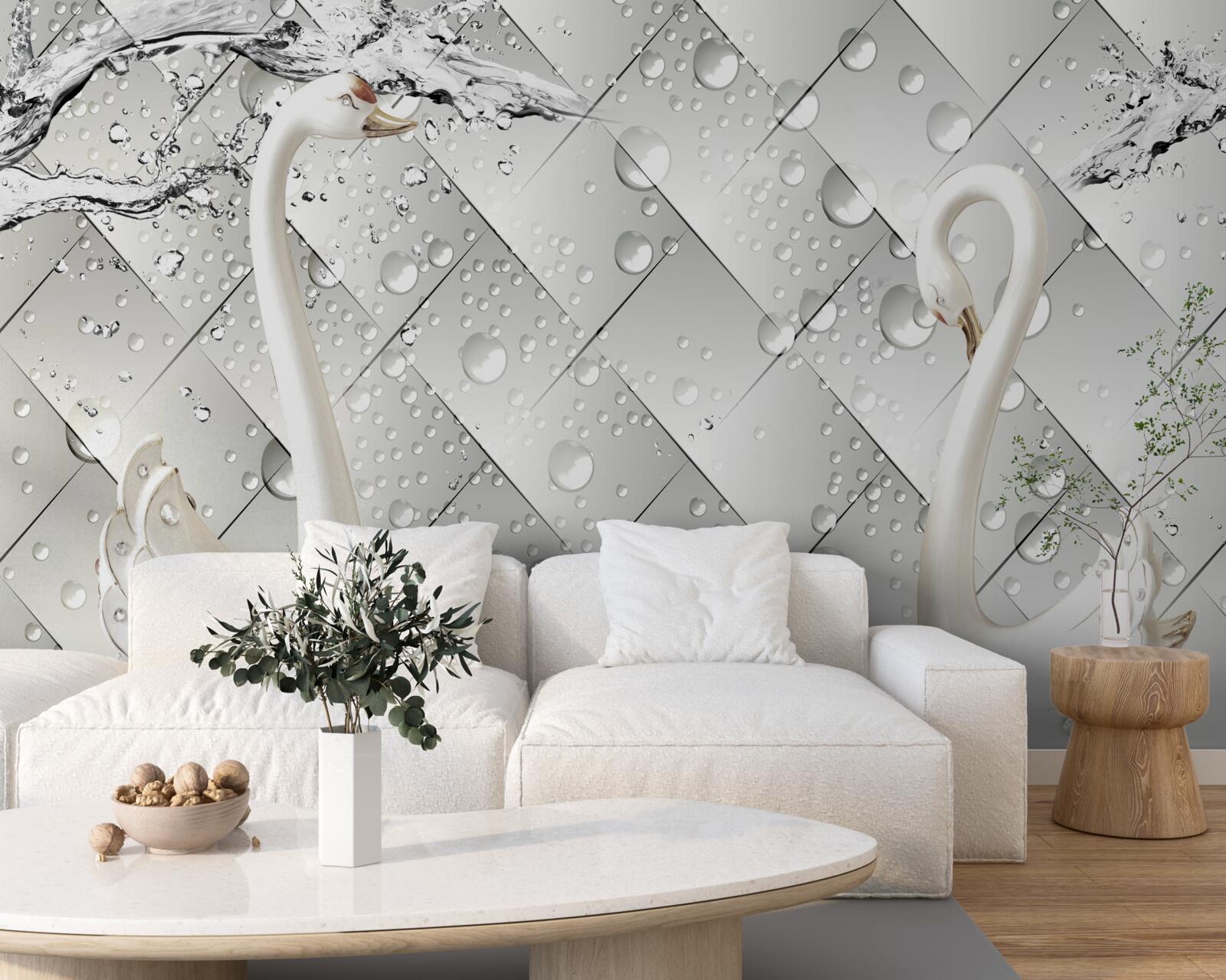 Fototapeten Weiße Wand und Tapete