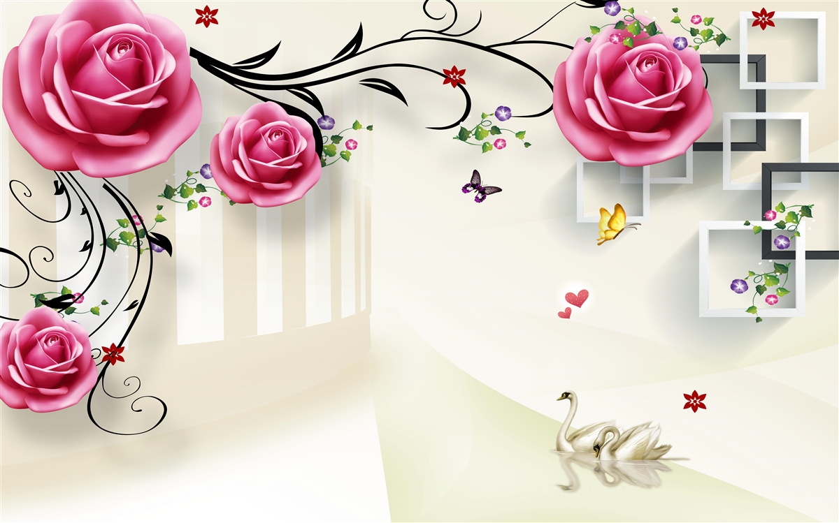 Fototapeten Rosa und Wand