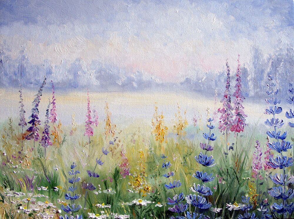 Fototapeten Feld mit Lavendel