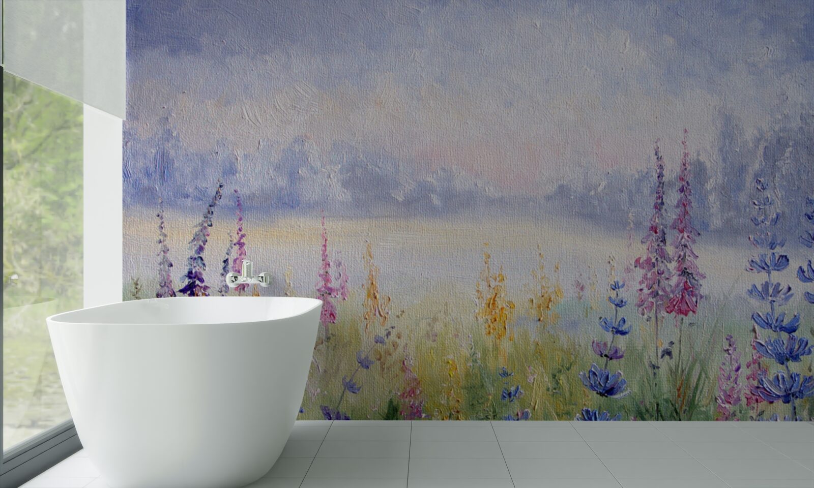 Fototapeten Feld mit Lavendel