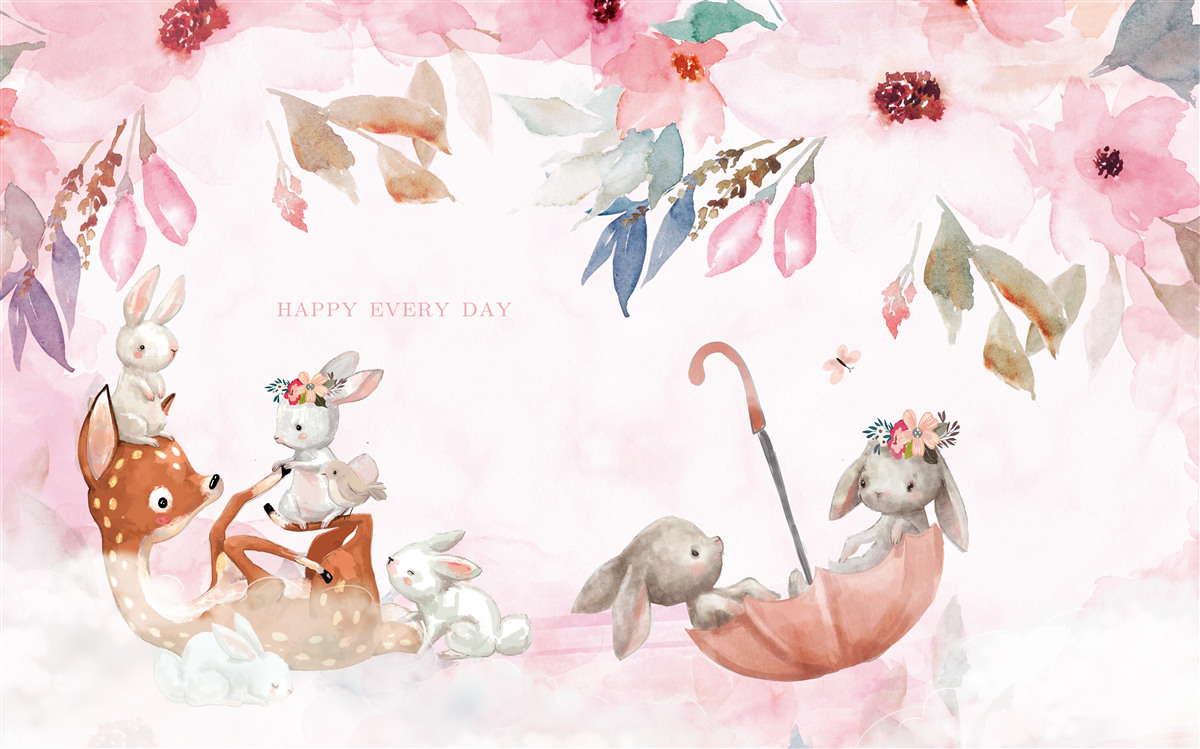 Fototapeten Fauna auf einem rosa Hintergrund