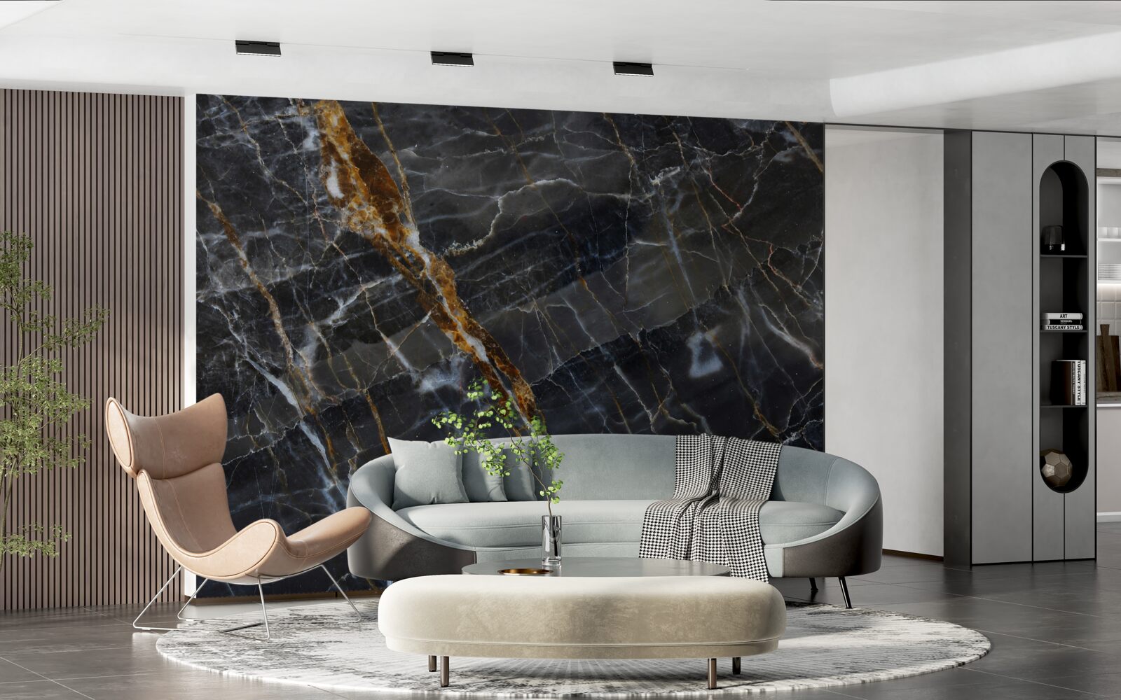 Fototapeten Marmor in Schwarz und Gold gestrichen