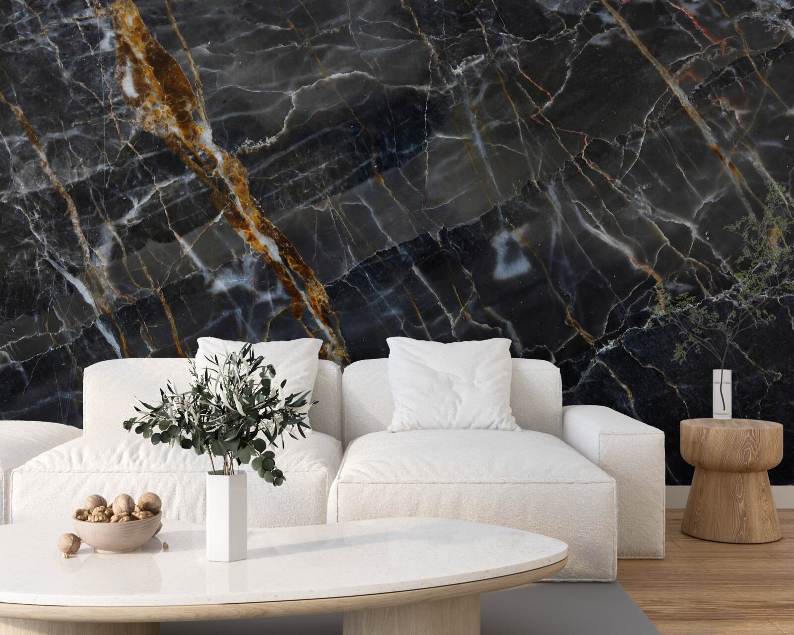 Fototapeten Marmor in Schwarz und Gold gestrichen