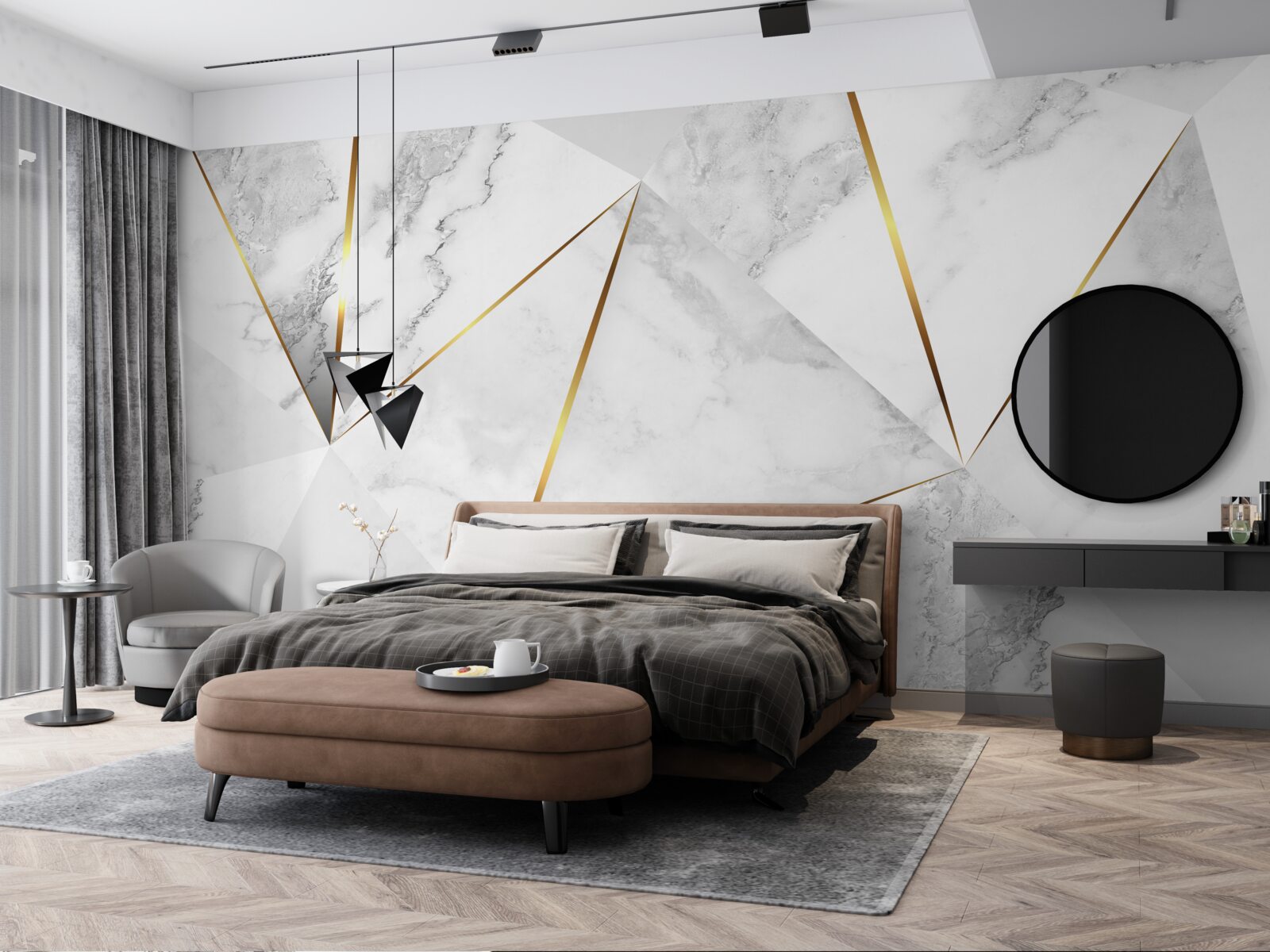 Fototapeten Weißer Marblek