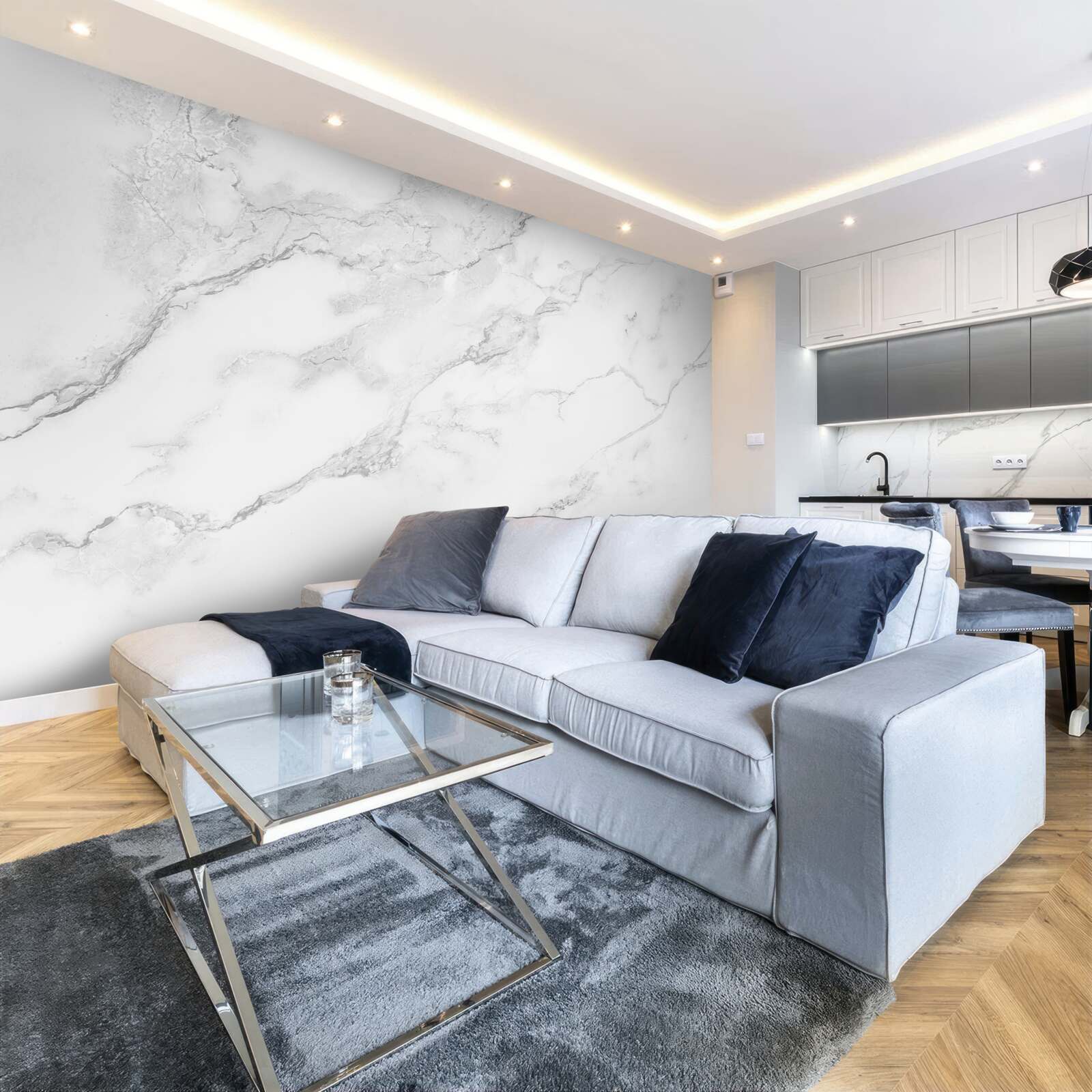 Fototapeten Schnee -White Marmor