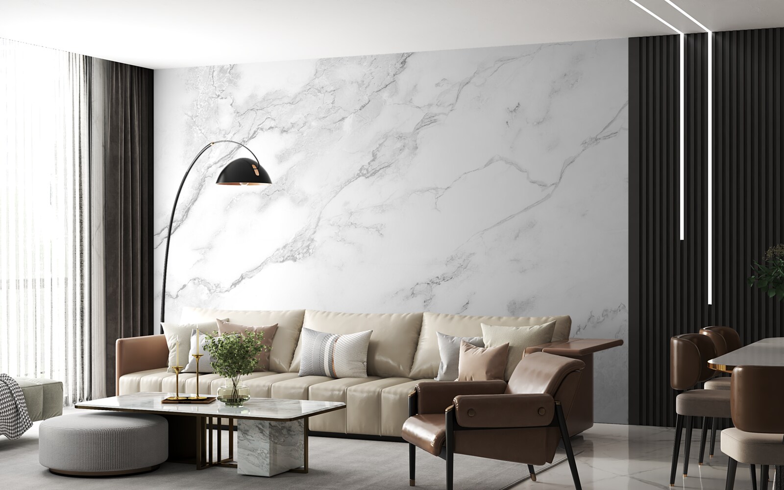 Fototapeten Schnee -White Marmor
