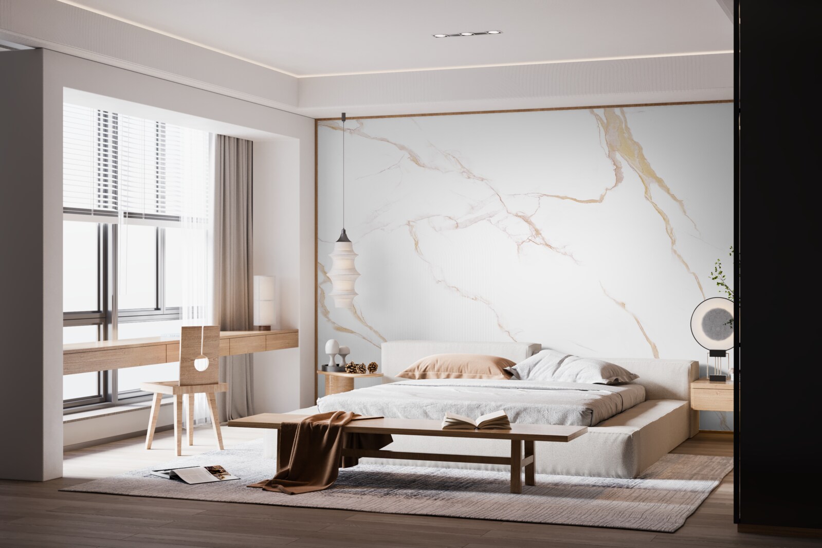 Fototapeten mit Marmor in Weiß und Beige