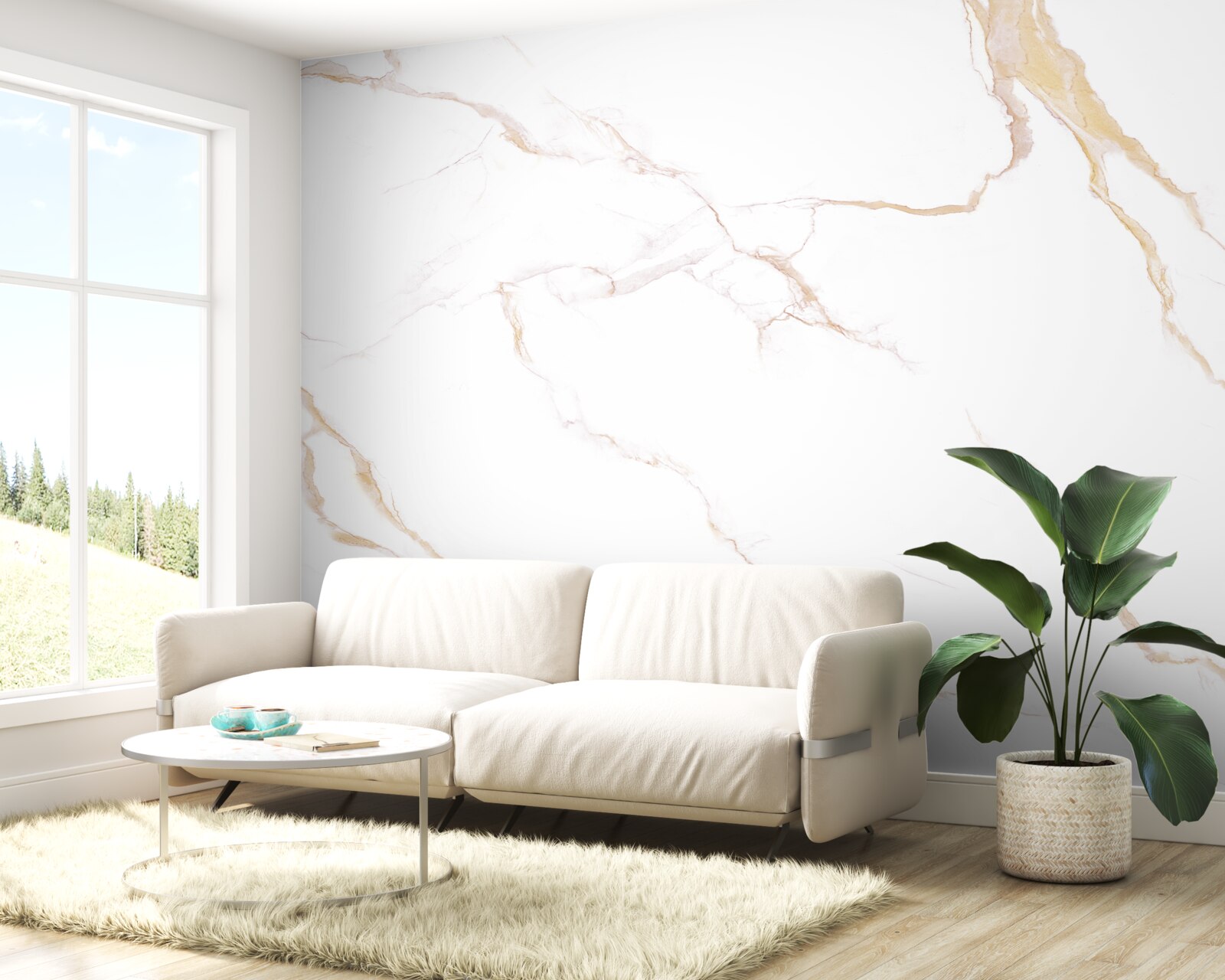 Fototapeten mit Marmor in Weiß und Beige