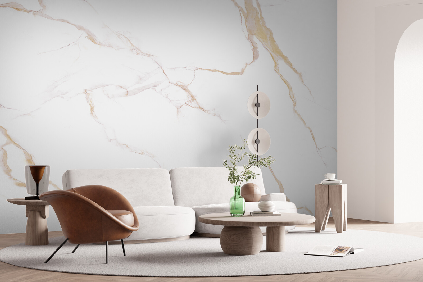 Fototapeten mit Marmor in Weiß und Beige