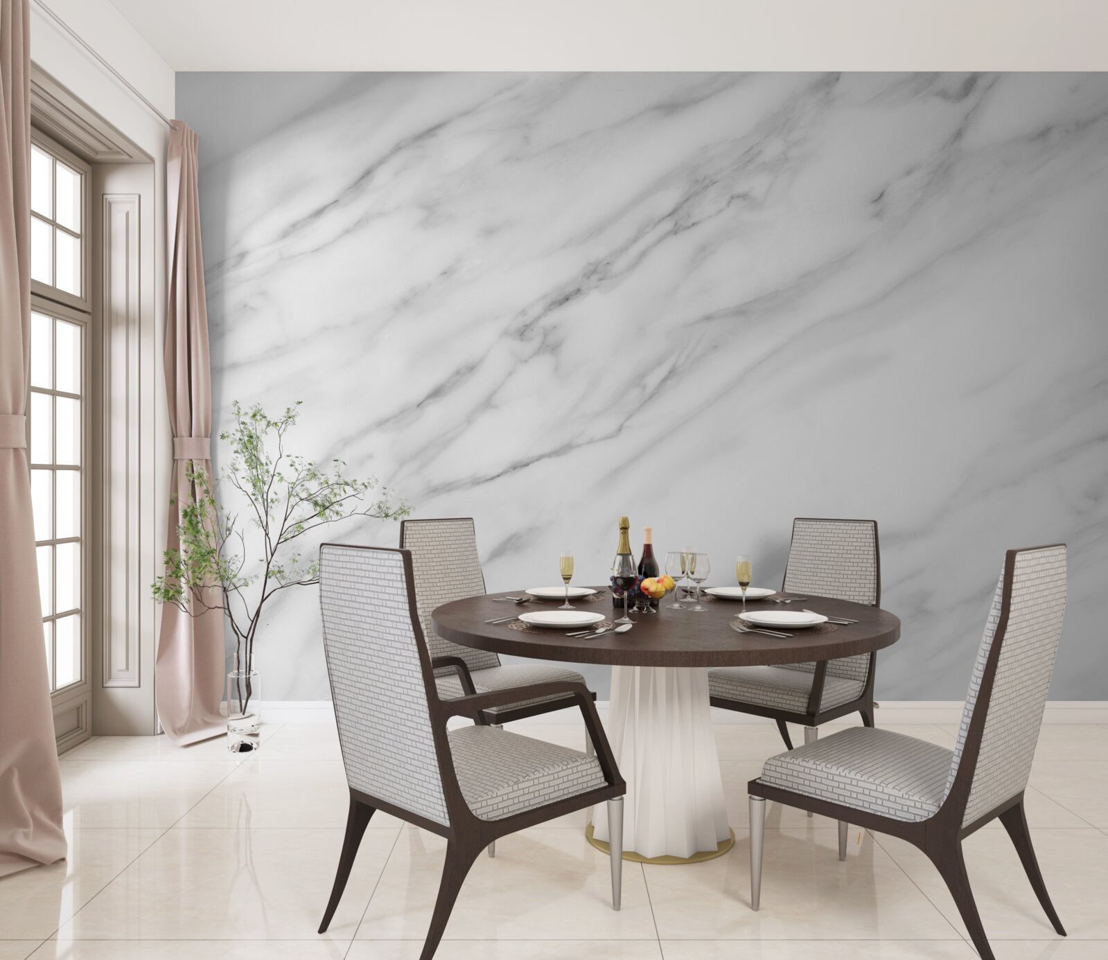 Fototapeten Schnee -White Marmor