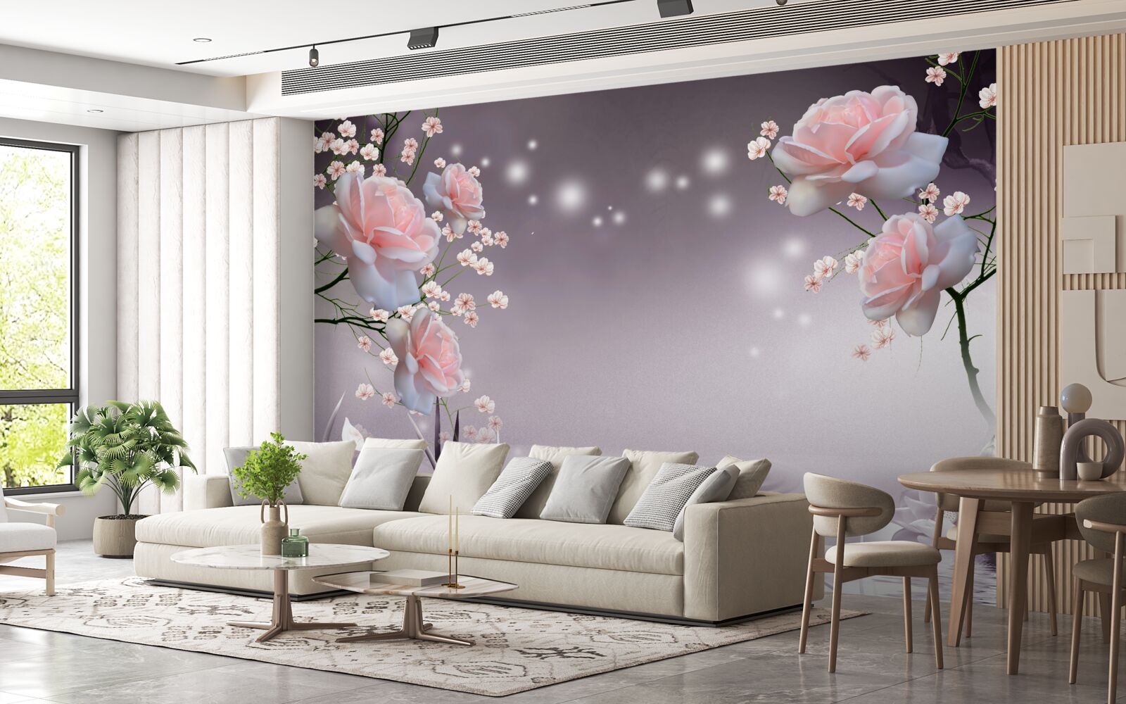 Fototapeten Blumensträuße und ein Sternenraum