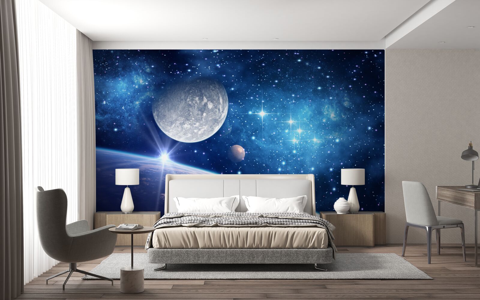 Fototapeten Universum, Sternraum und Luftschicht