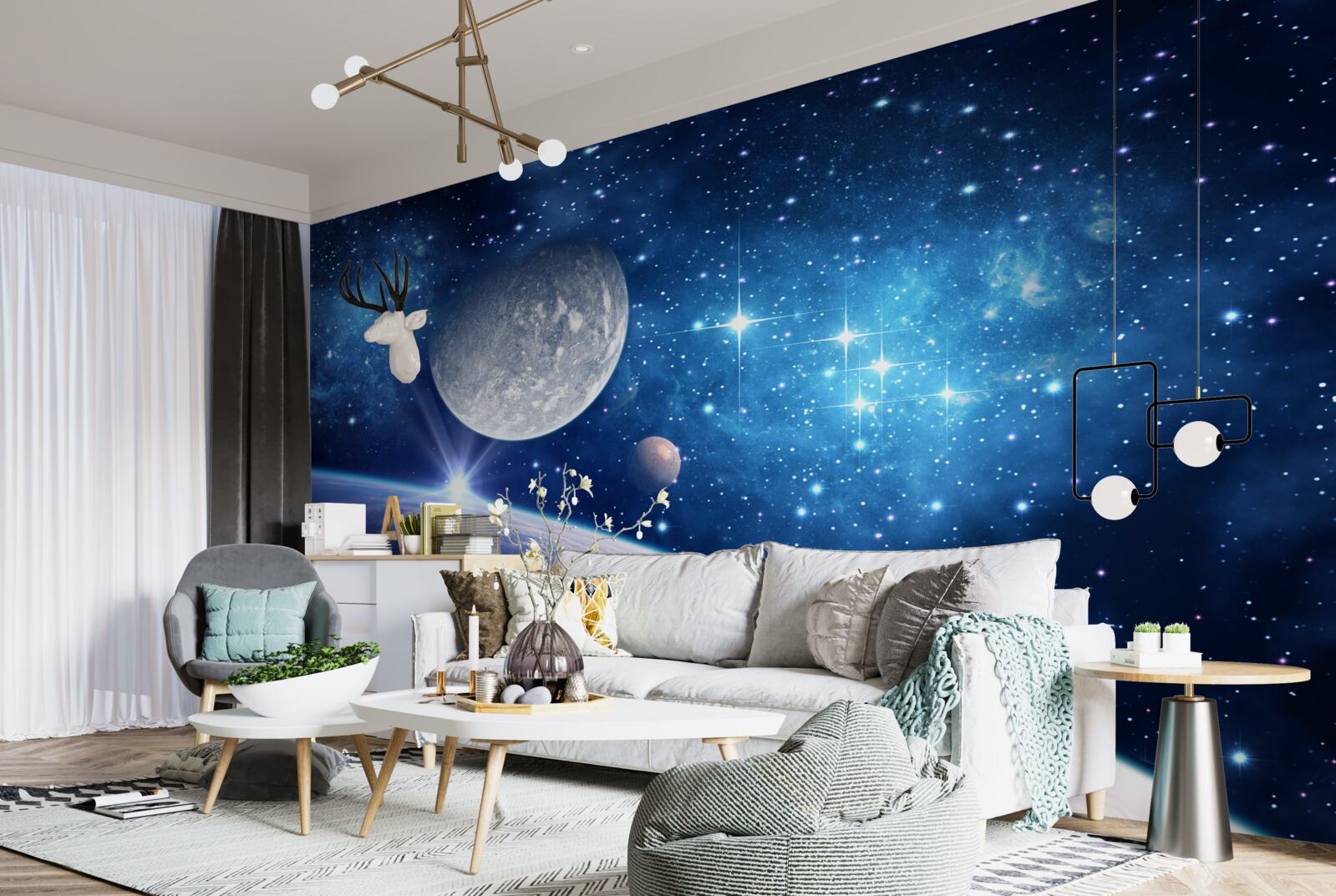 Fototapeten Universum, Sternraum und Luftschicht