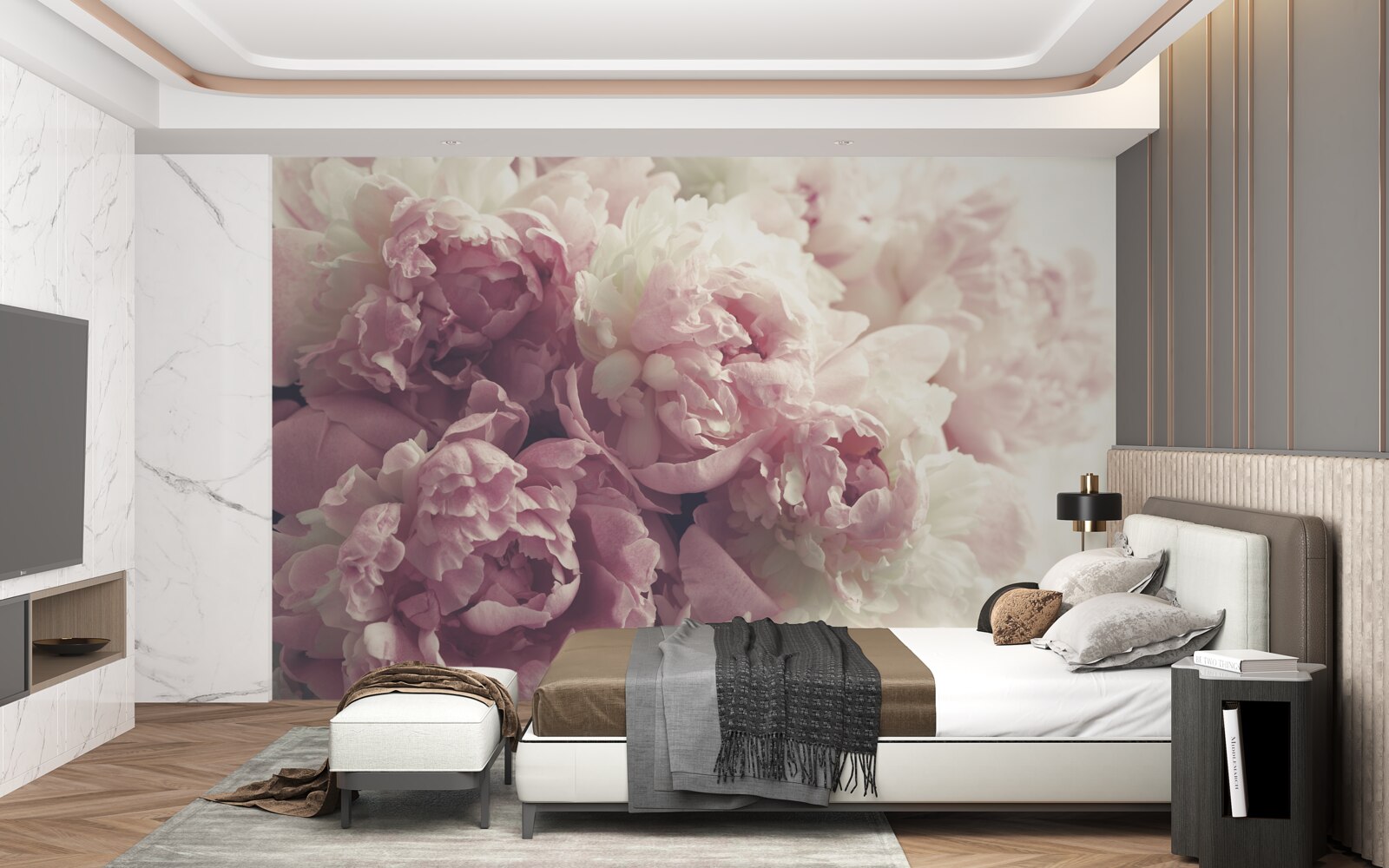 Fototapeten Rosenblüten in einem rosa Farbton