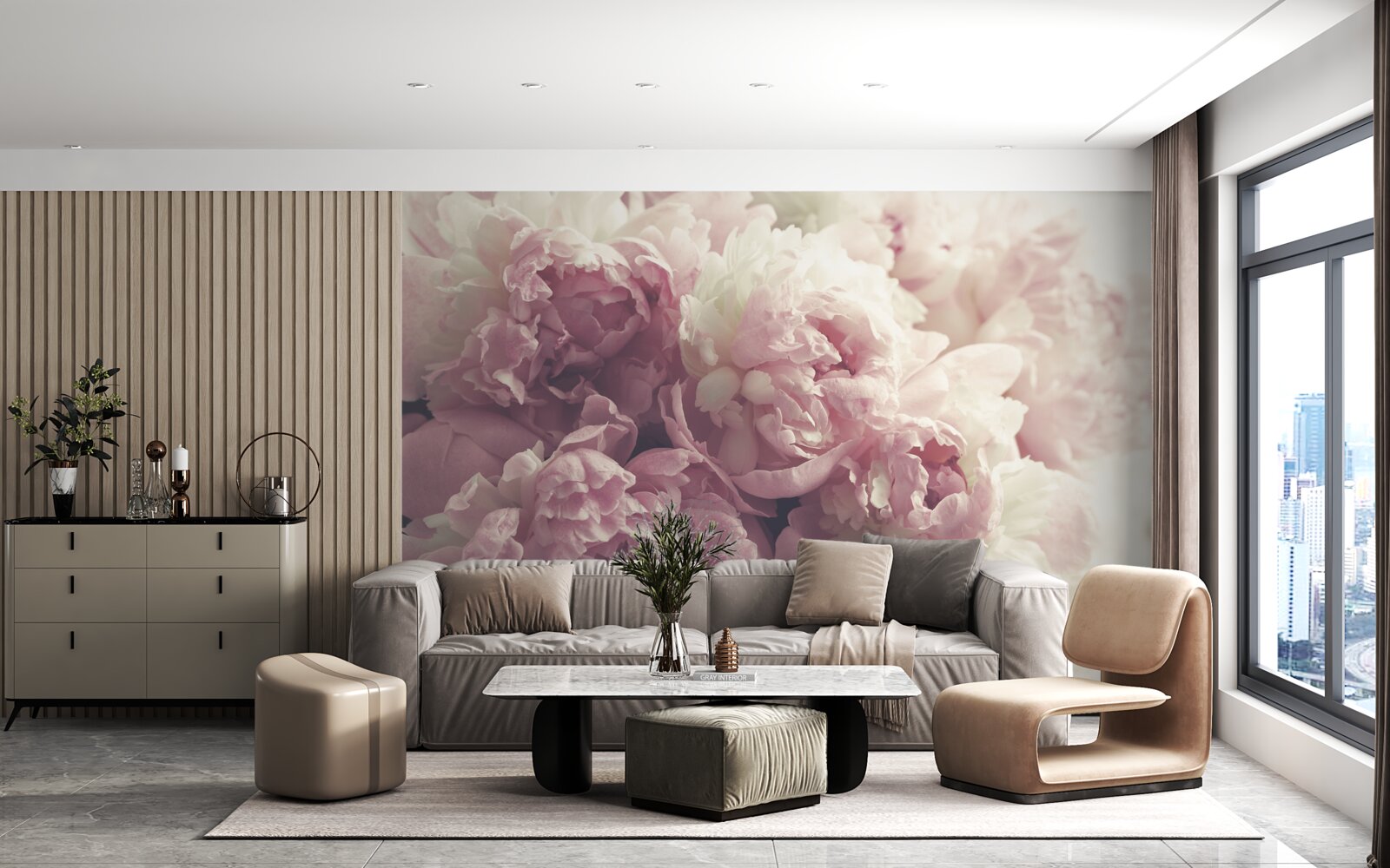Fototapeten Rosenblüten in einem rosa Farbton
