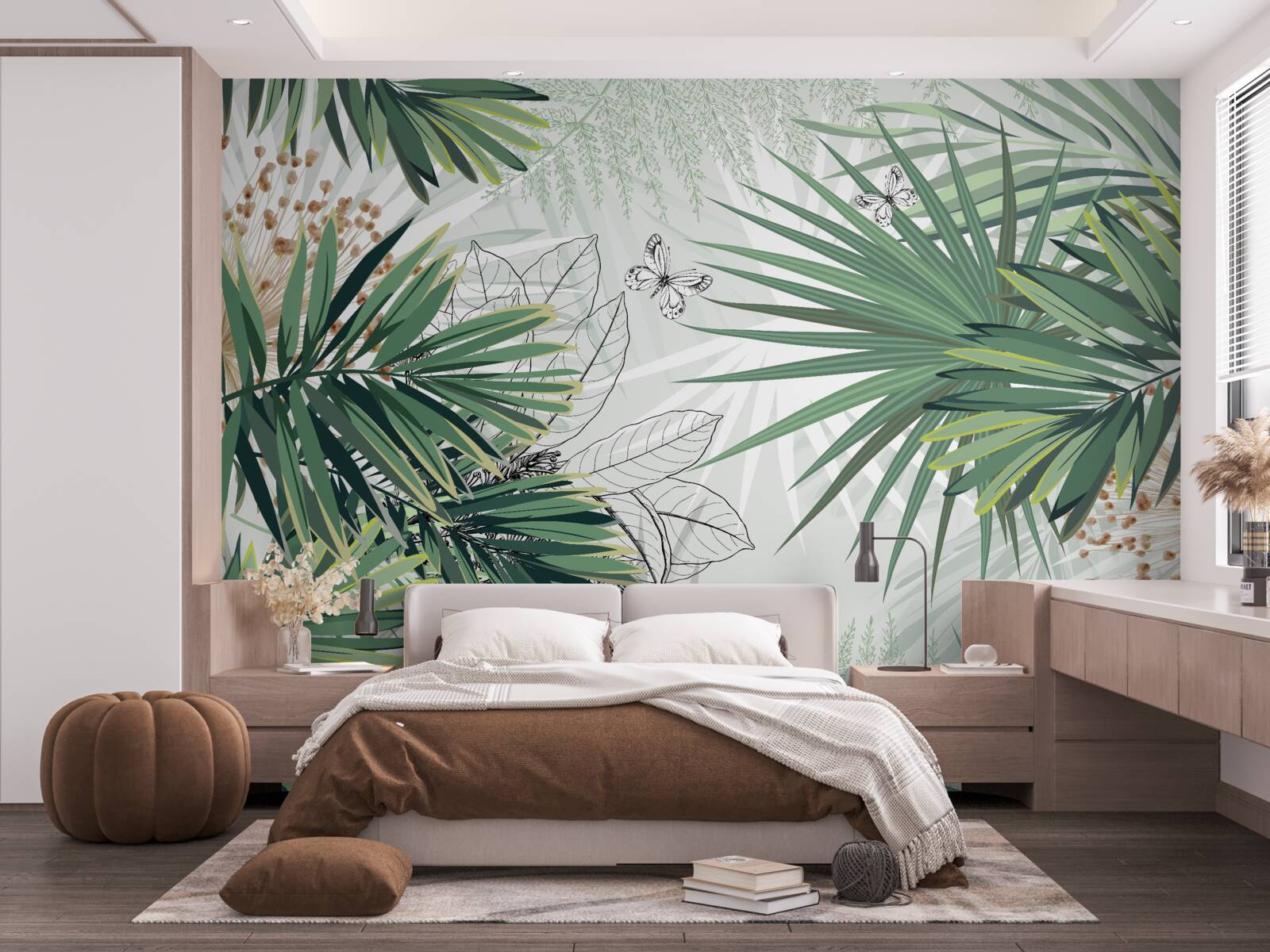 Fototapeten Korridor, Baum und Wohnzimmer