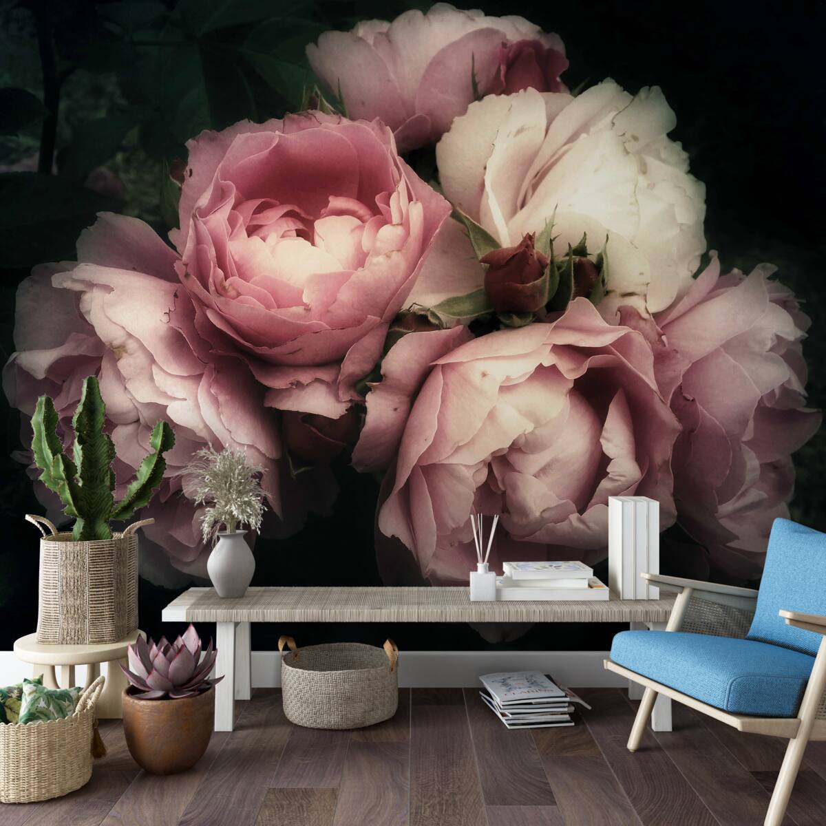 Fototapeten Pase, Blume und rosa Farbton