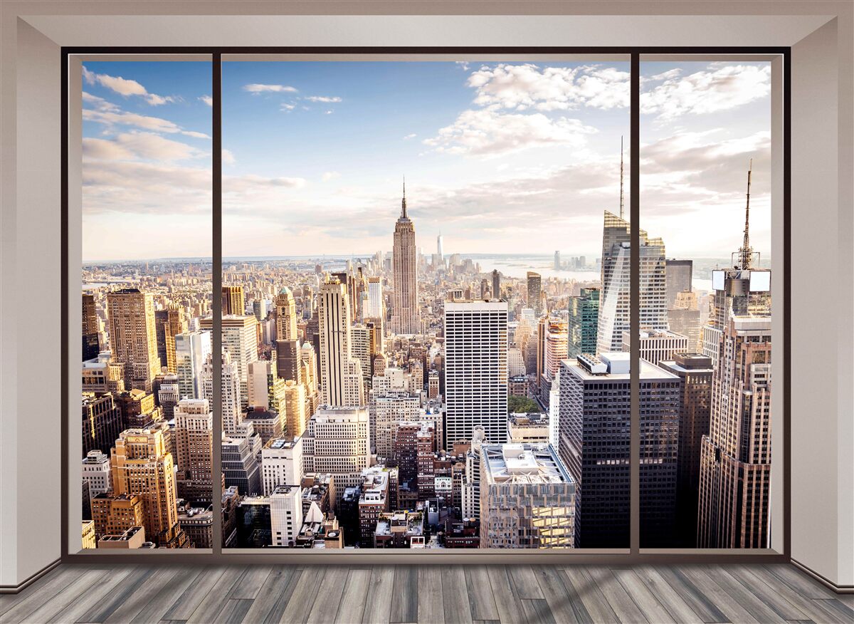 Fototapeten Blick vom Fenster nach New York
