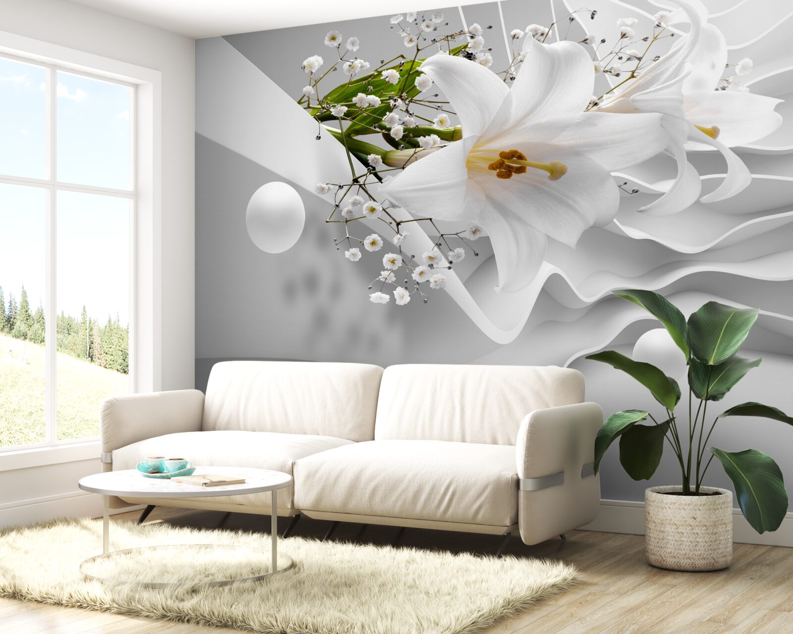 Fototapeten Space Lilien