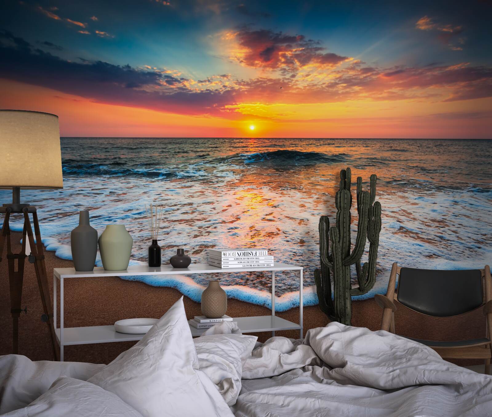 Fototapeten Sonnenuntergang über dem Meer