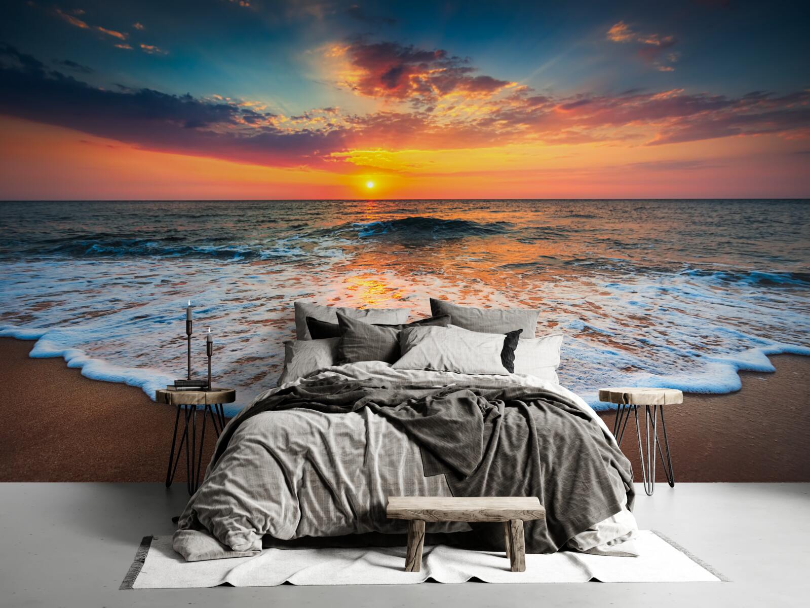 Fototapeten Sonnenuntergang über dem Meer
