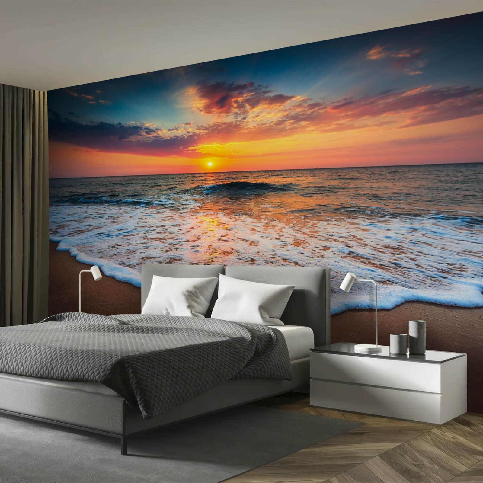 Fototapeten Sonnenuntergang über dem Meer