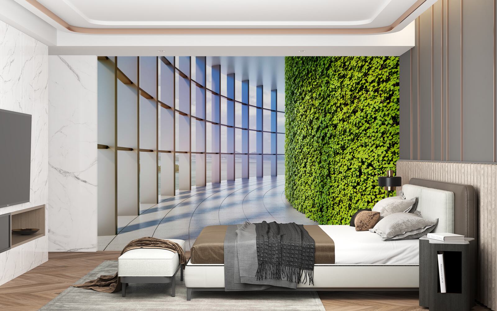 Fototapeten Die Wand ist grün