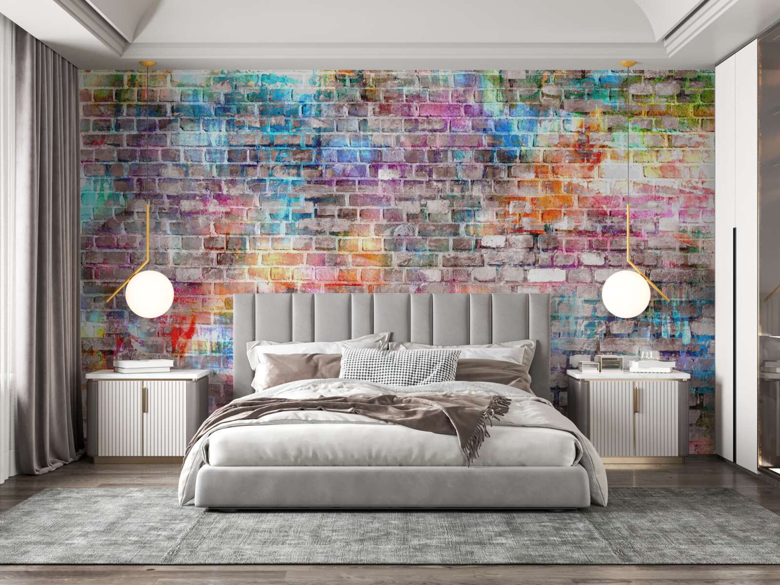 Fototapeten Visuell reiches Bild der Wand im Grunge -Stil, Hintergrund