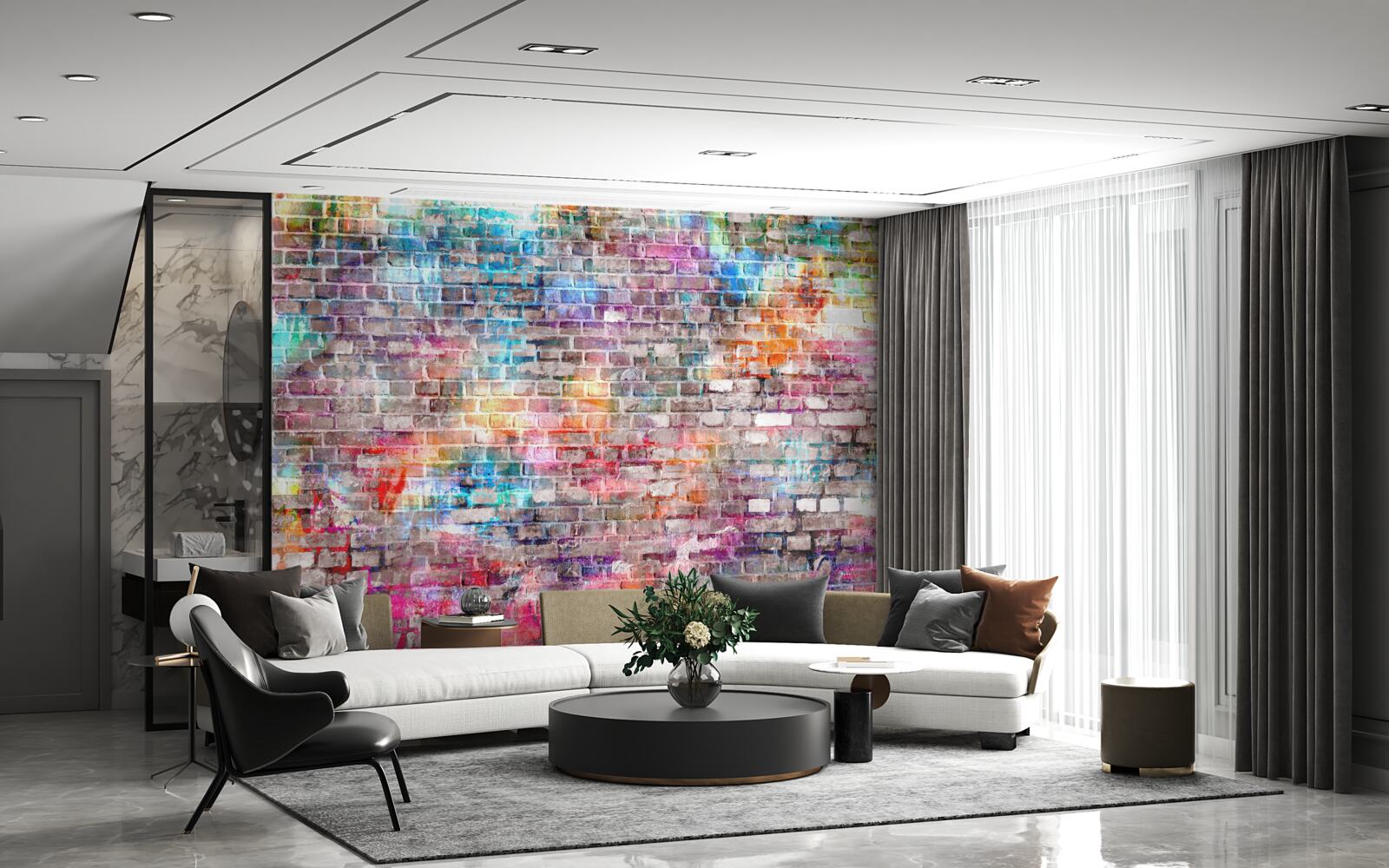 Fototapeten Visuell reiches Bild der Wand im Grunge -Stil, Hintergrund