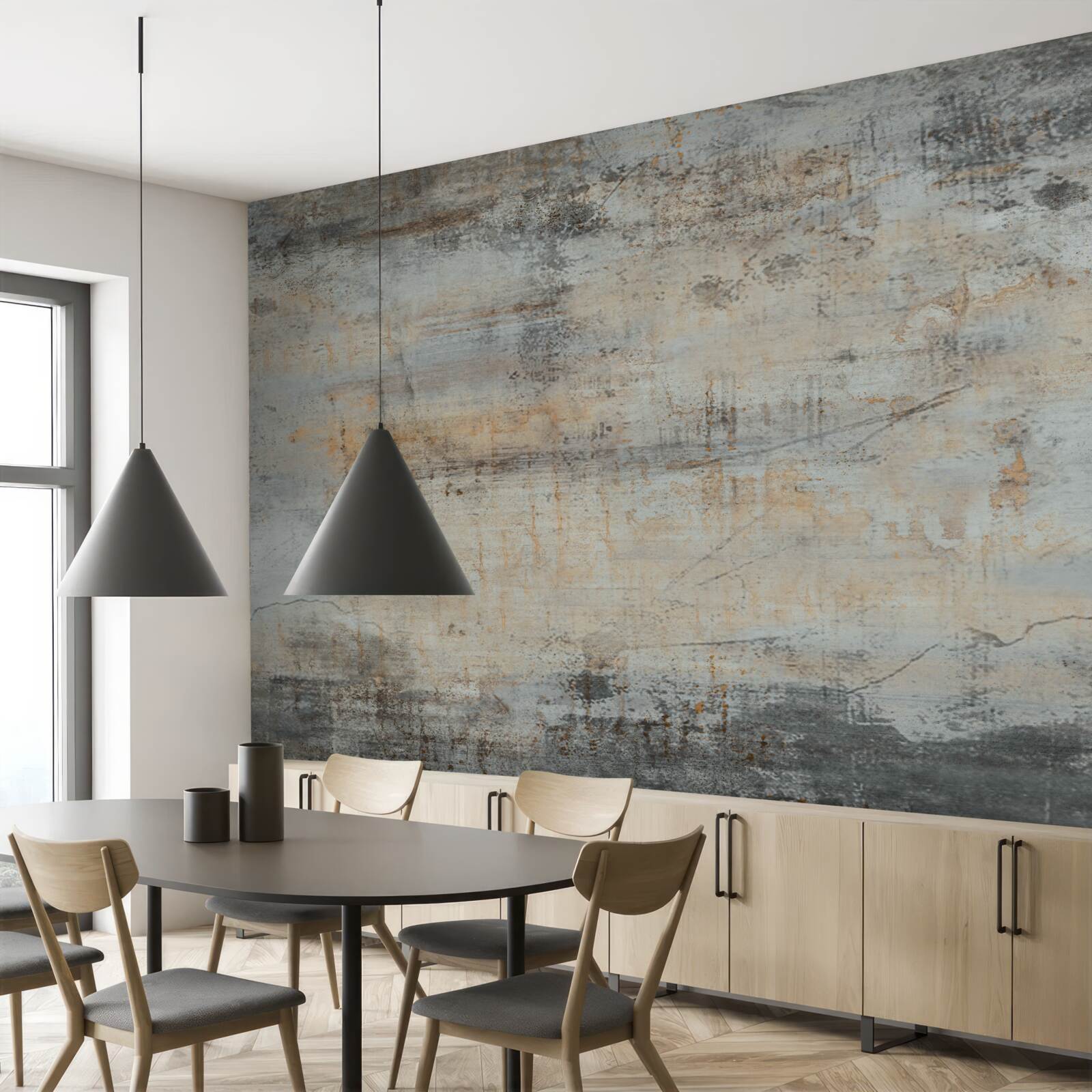 Fototapeten Eine Wand im Vintage -Stil dekoriert