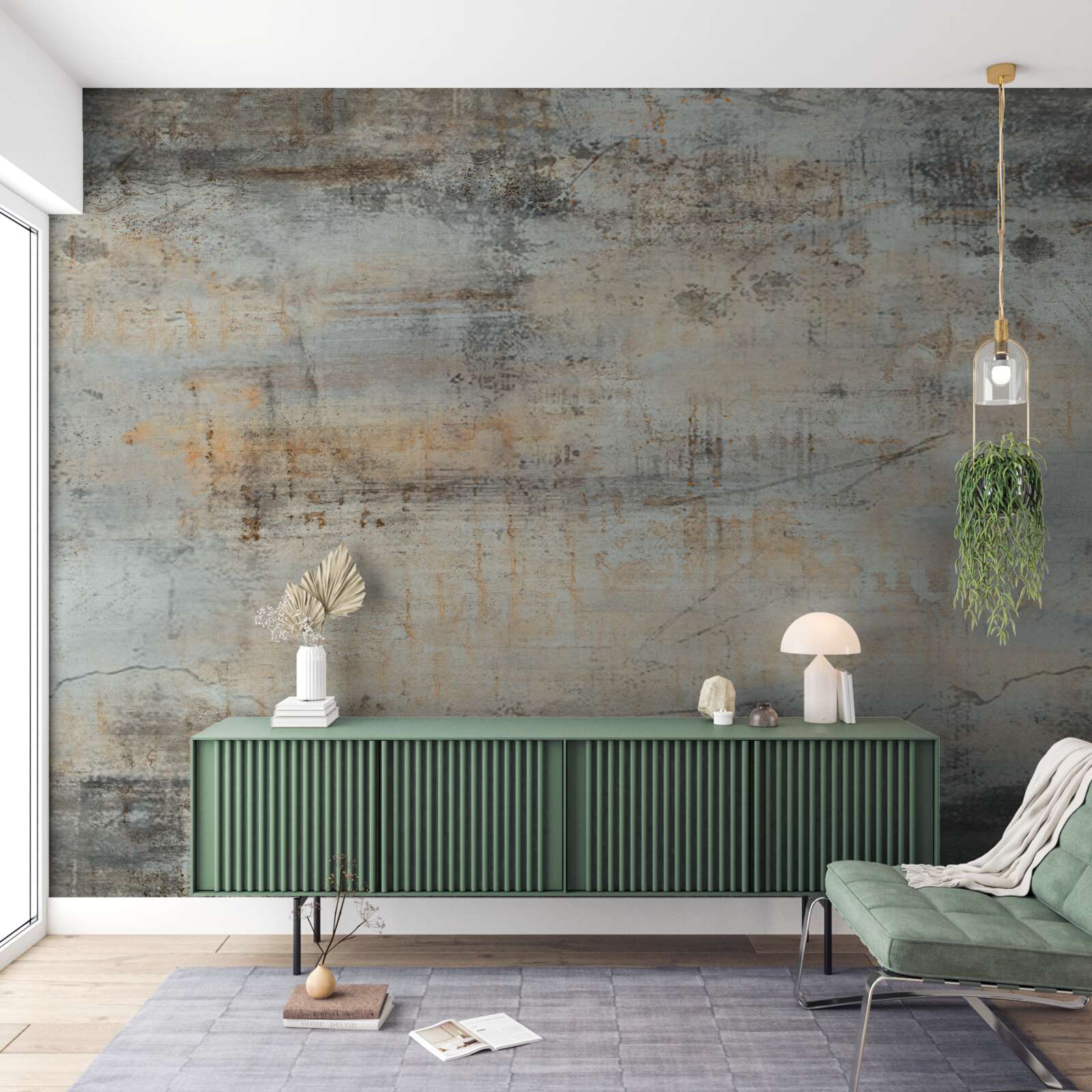 Fototapeten Eine Wand im Vintage -Stil dekoriert