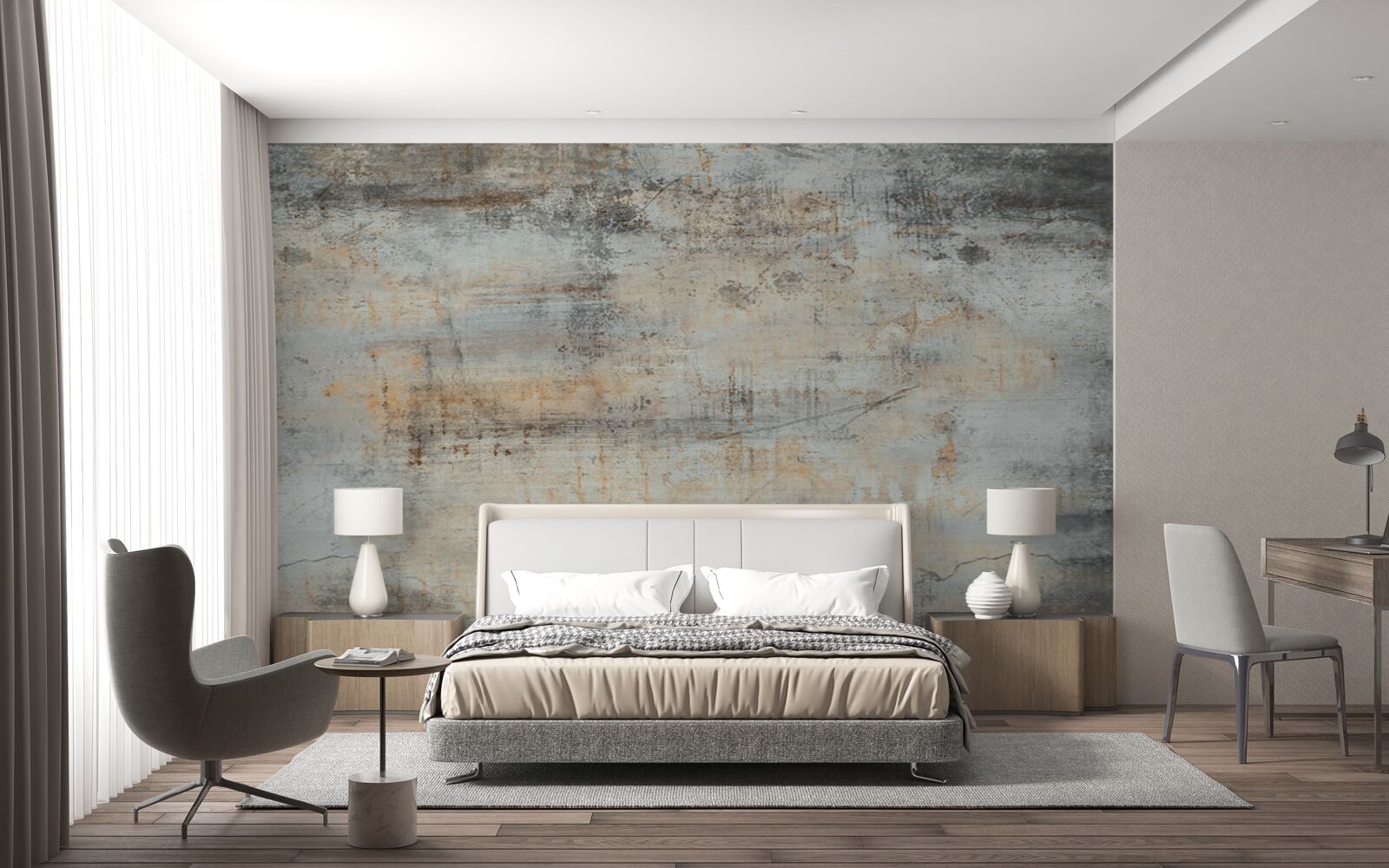 Fototapeten Eine Wand im Vintage -Stil dekoriert