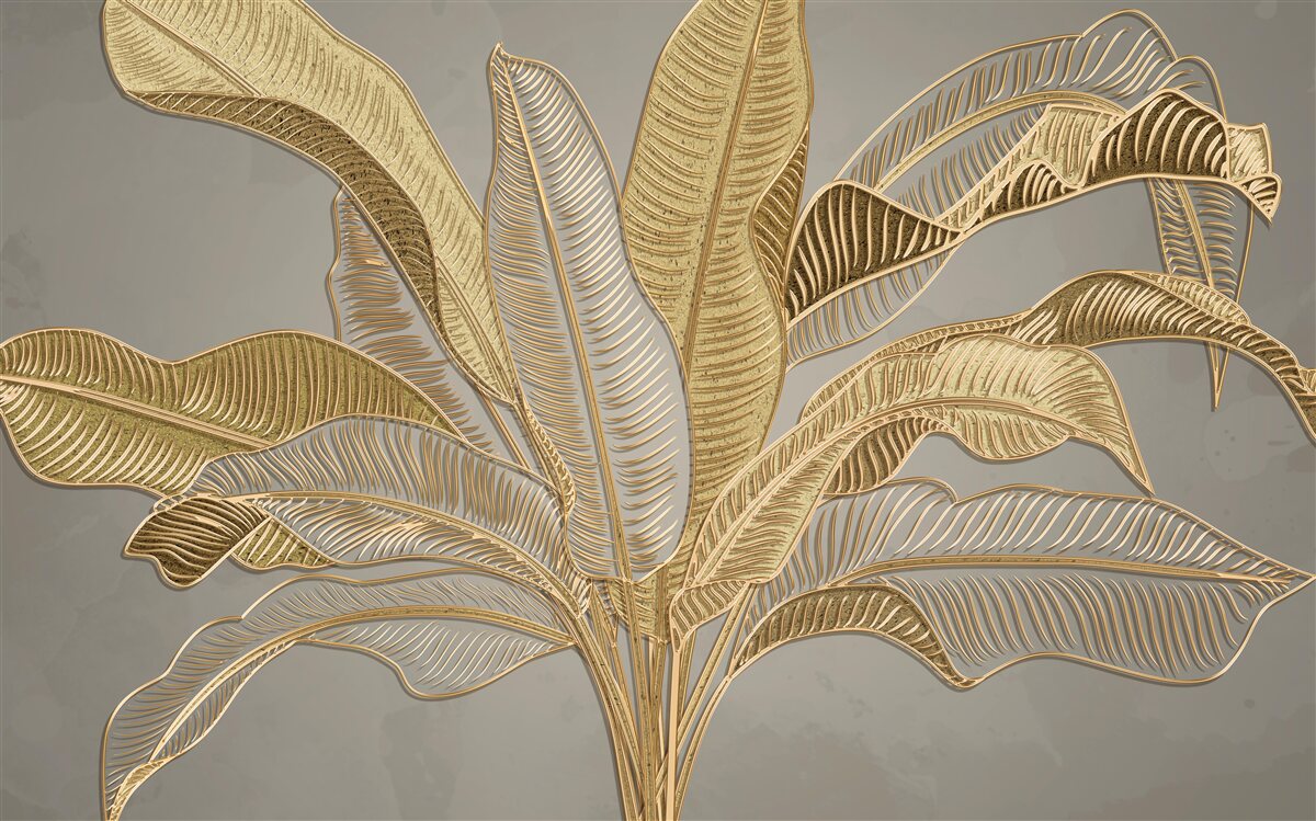 Fototapeten goldene Palme
