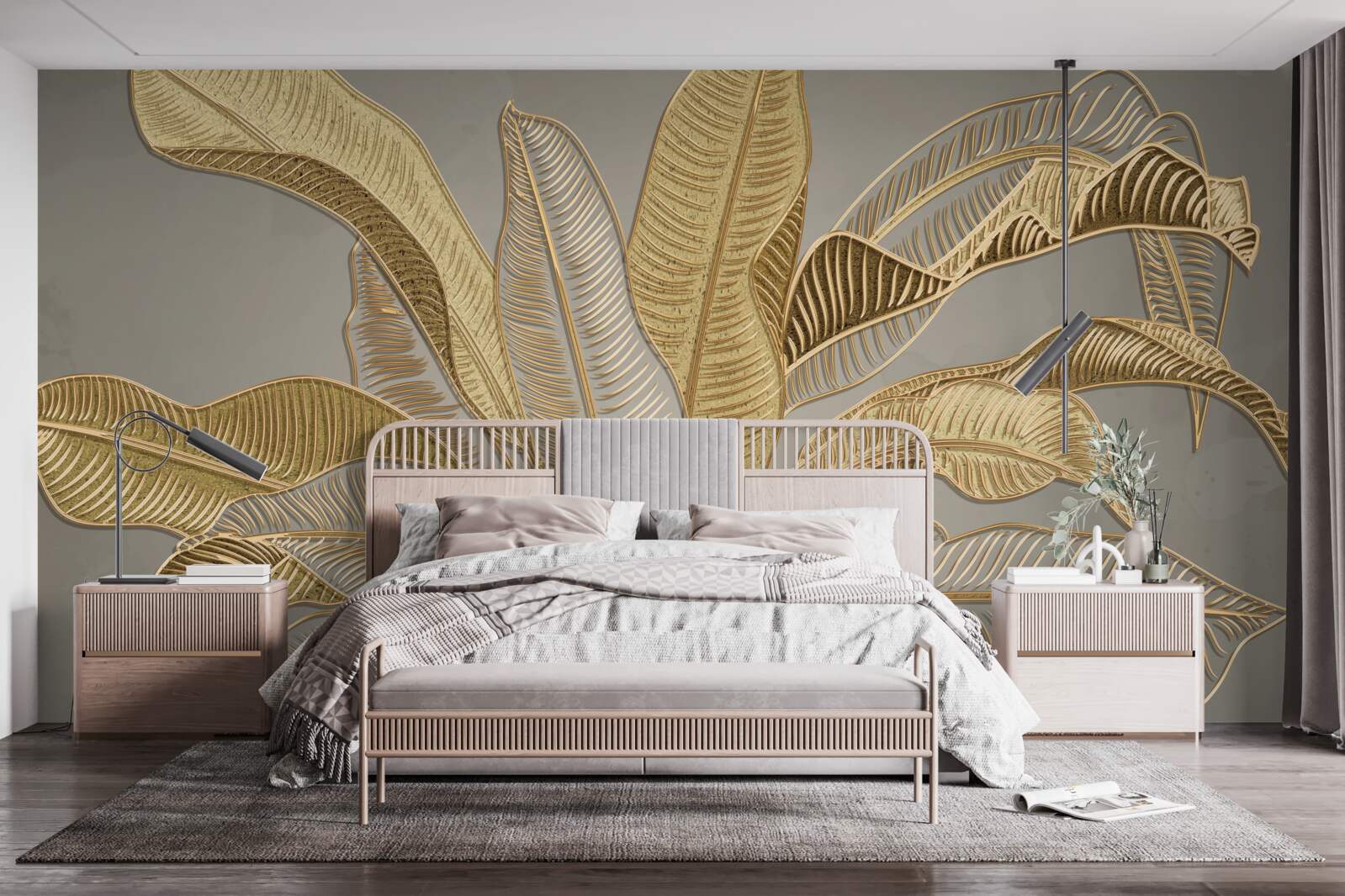 Fototapeten goldene Palme