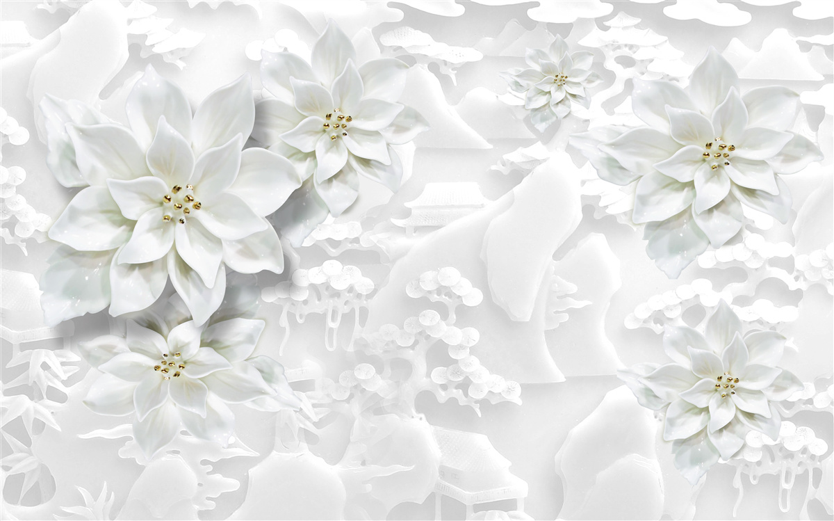 Fototapeten Weiße Blumen