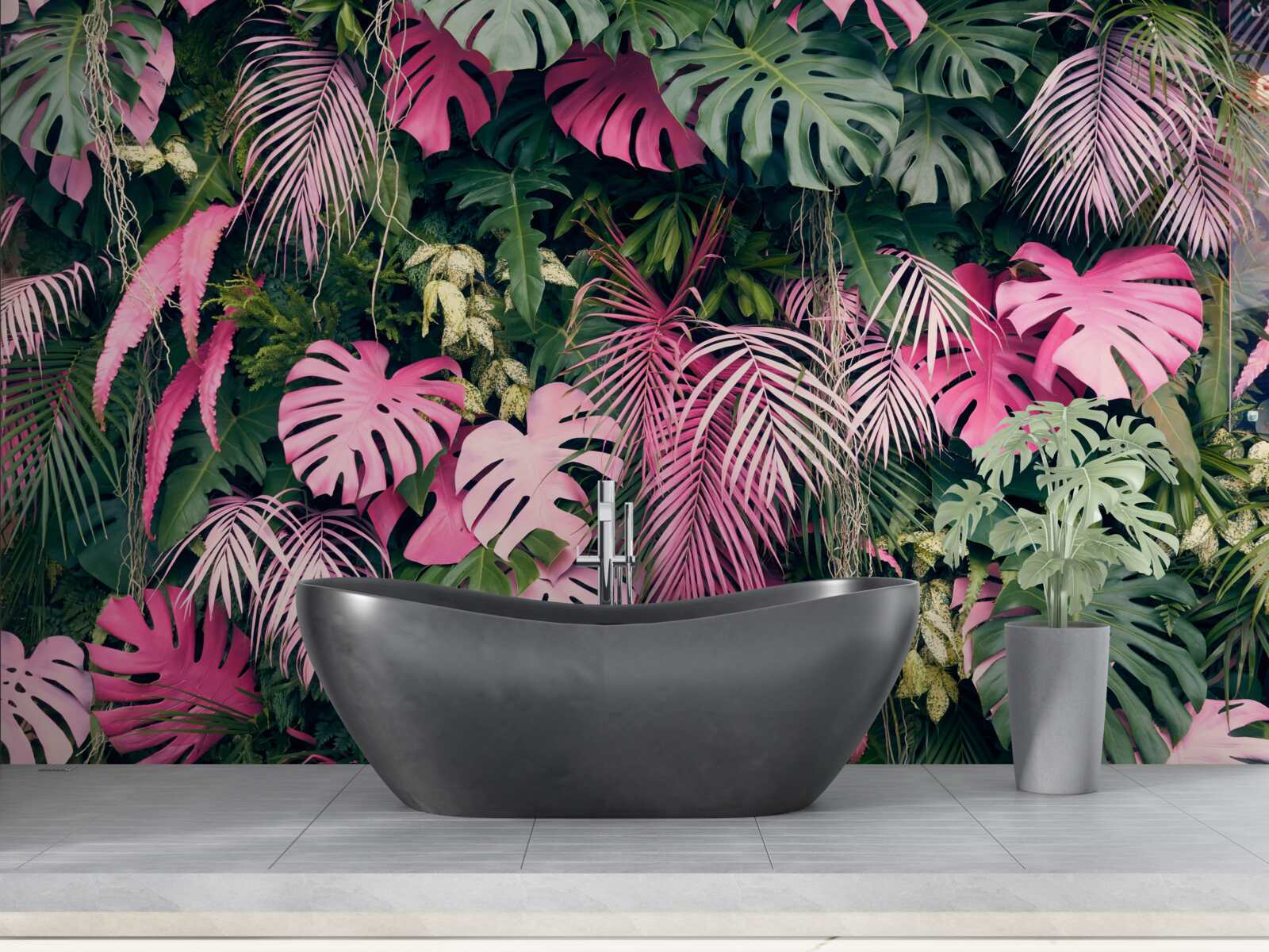 Fototapeten Rosa Palmblätter