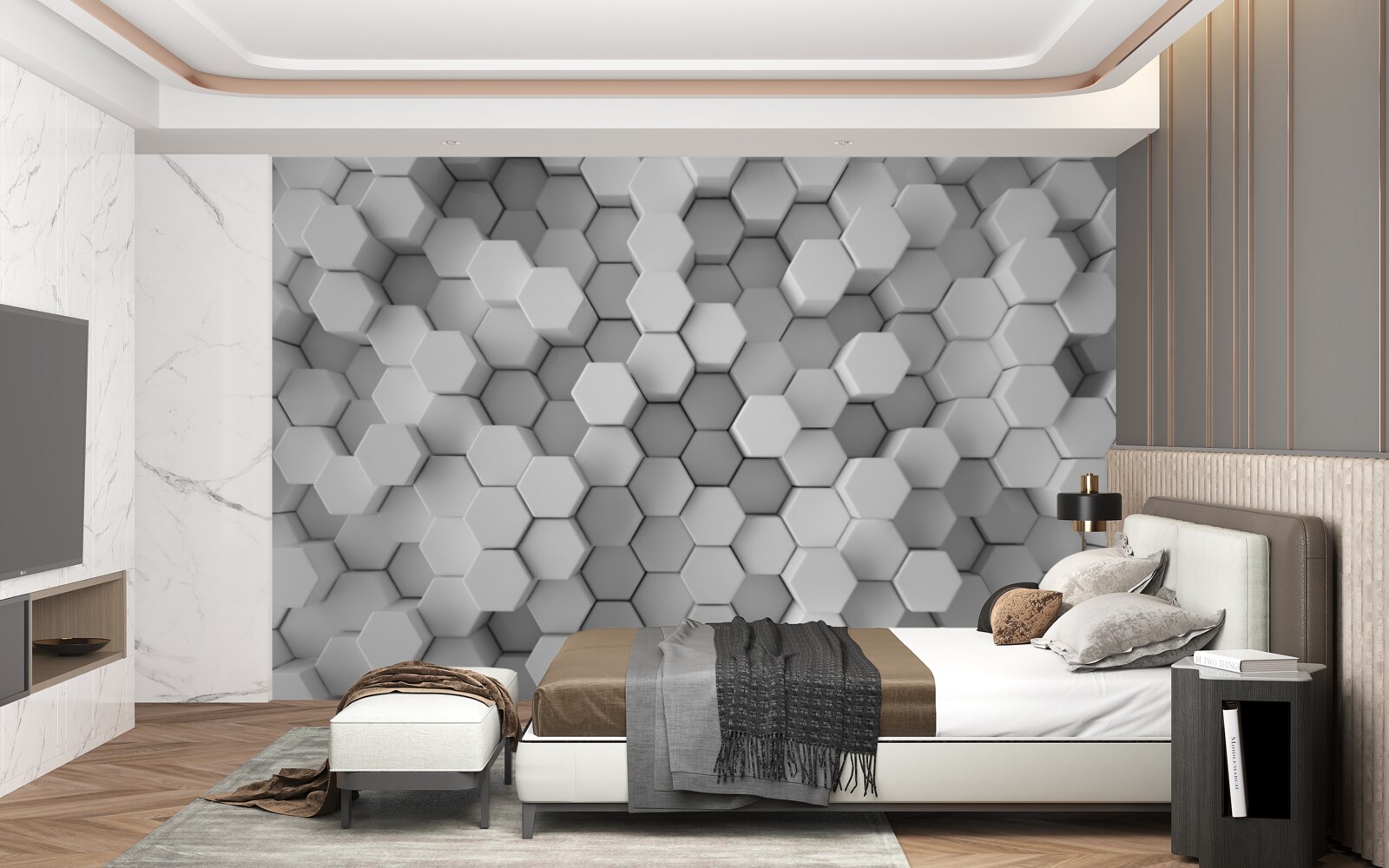 Fototapeten Große hexagonale Formen